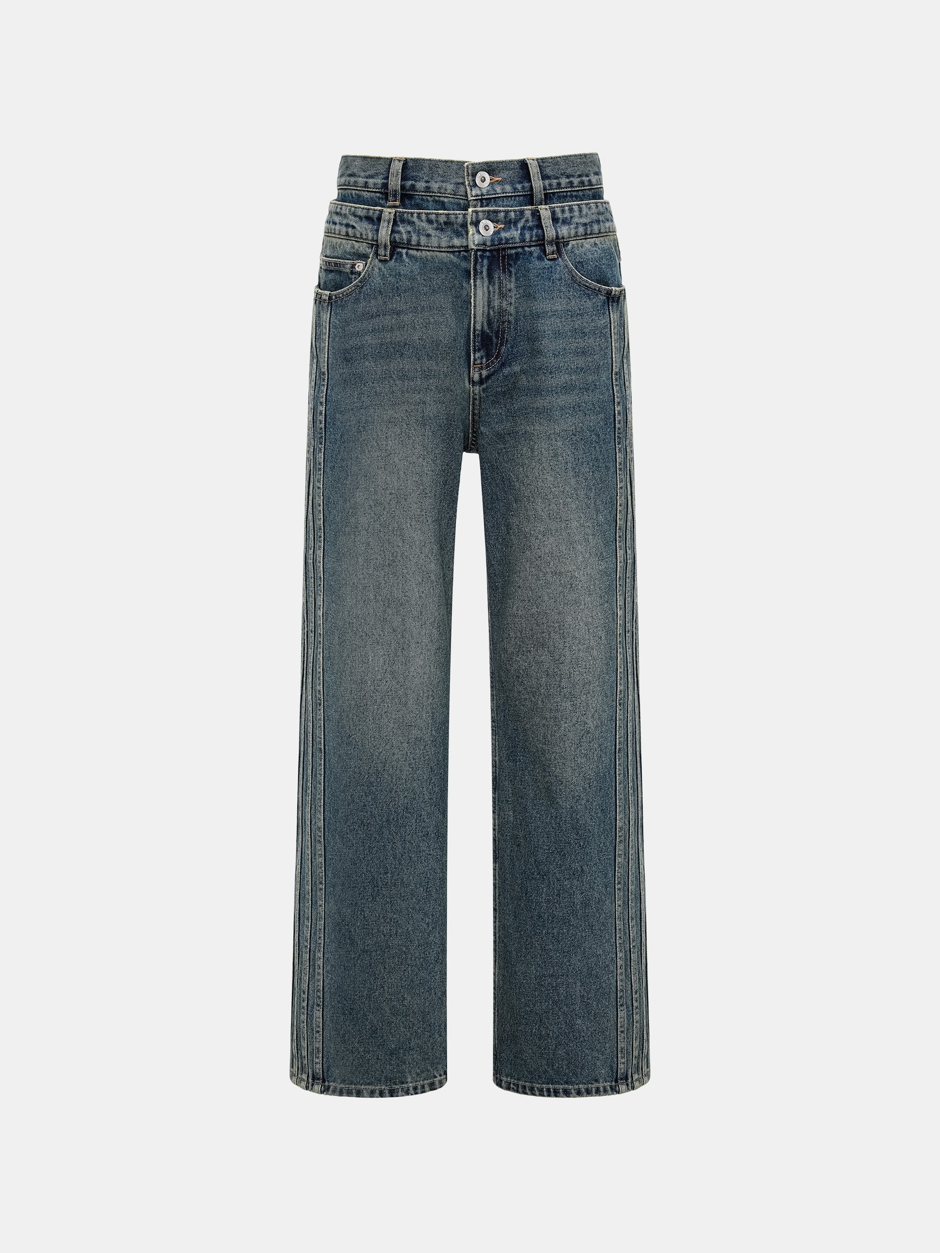 MULTI SEAM STRAIGHT LEG DENIM