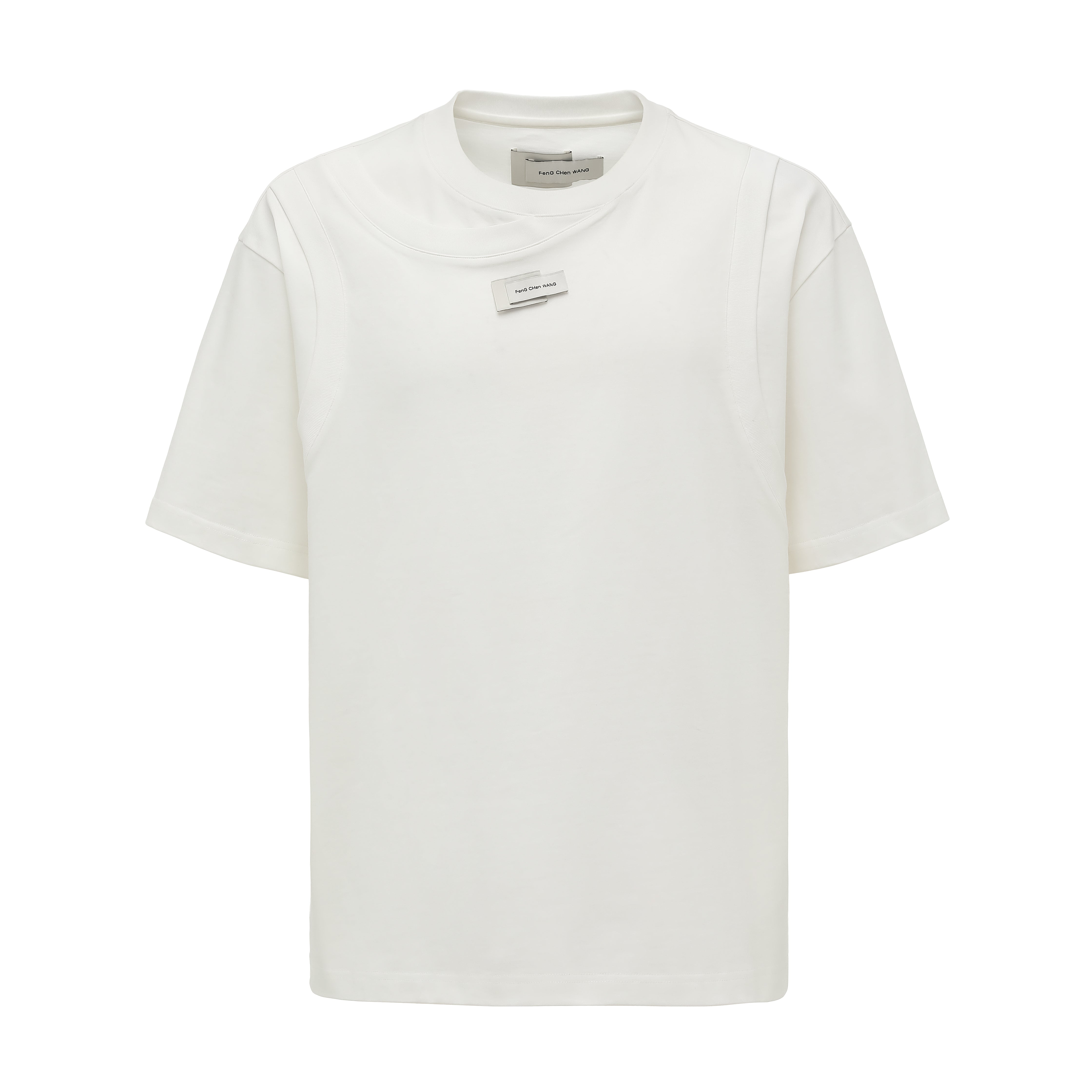 WHITE 2-IN-1 DECONSTRUCTED SHORT-SLEEVE TEE