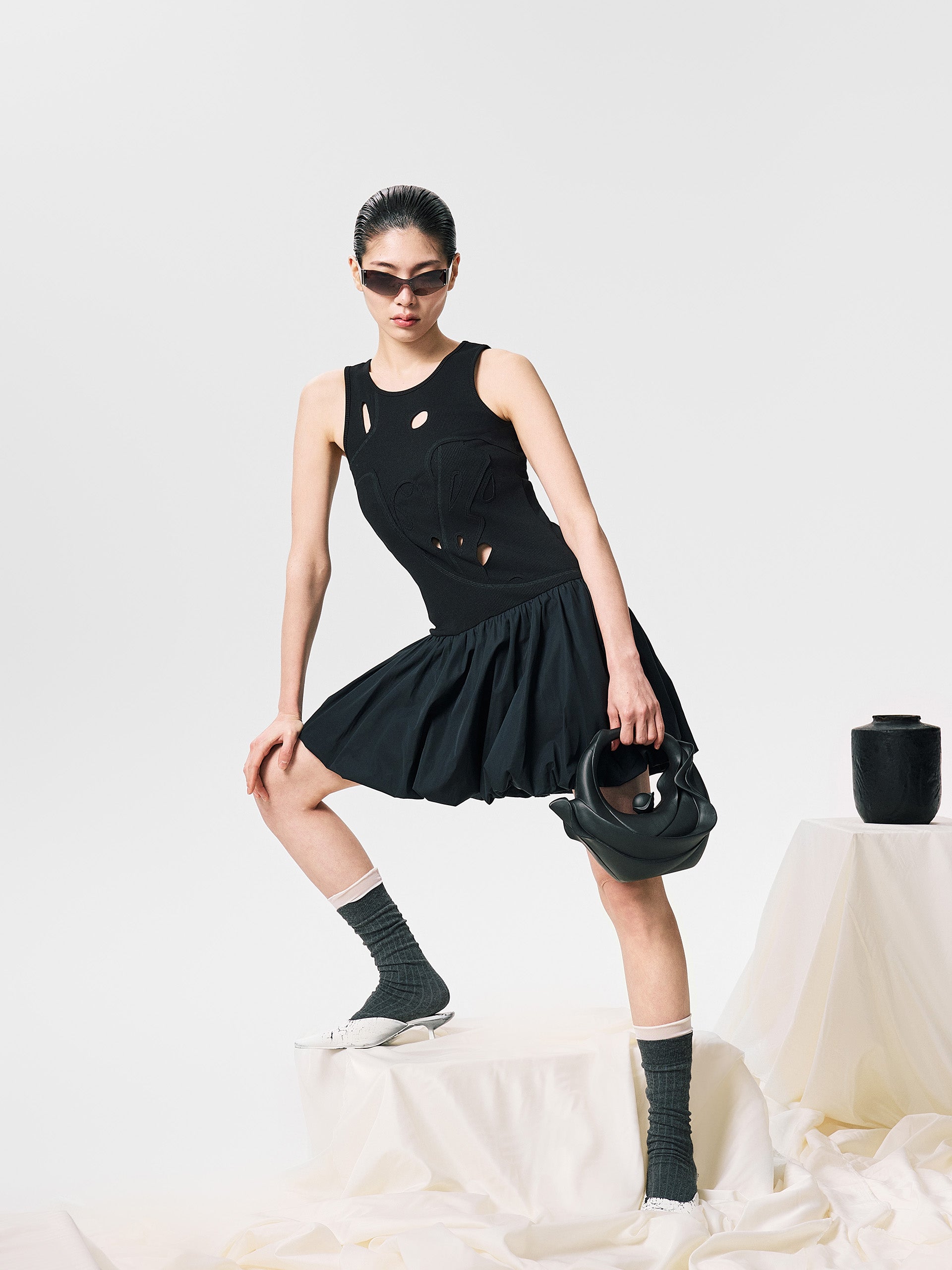 RIBBED JERSEY DRESS