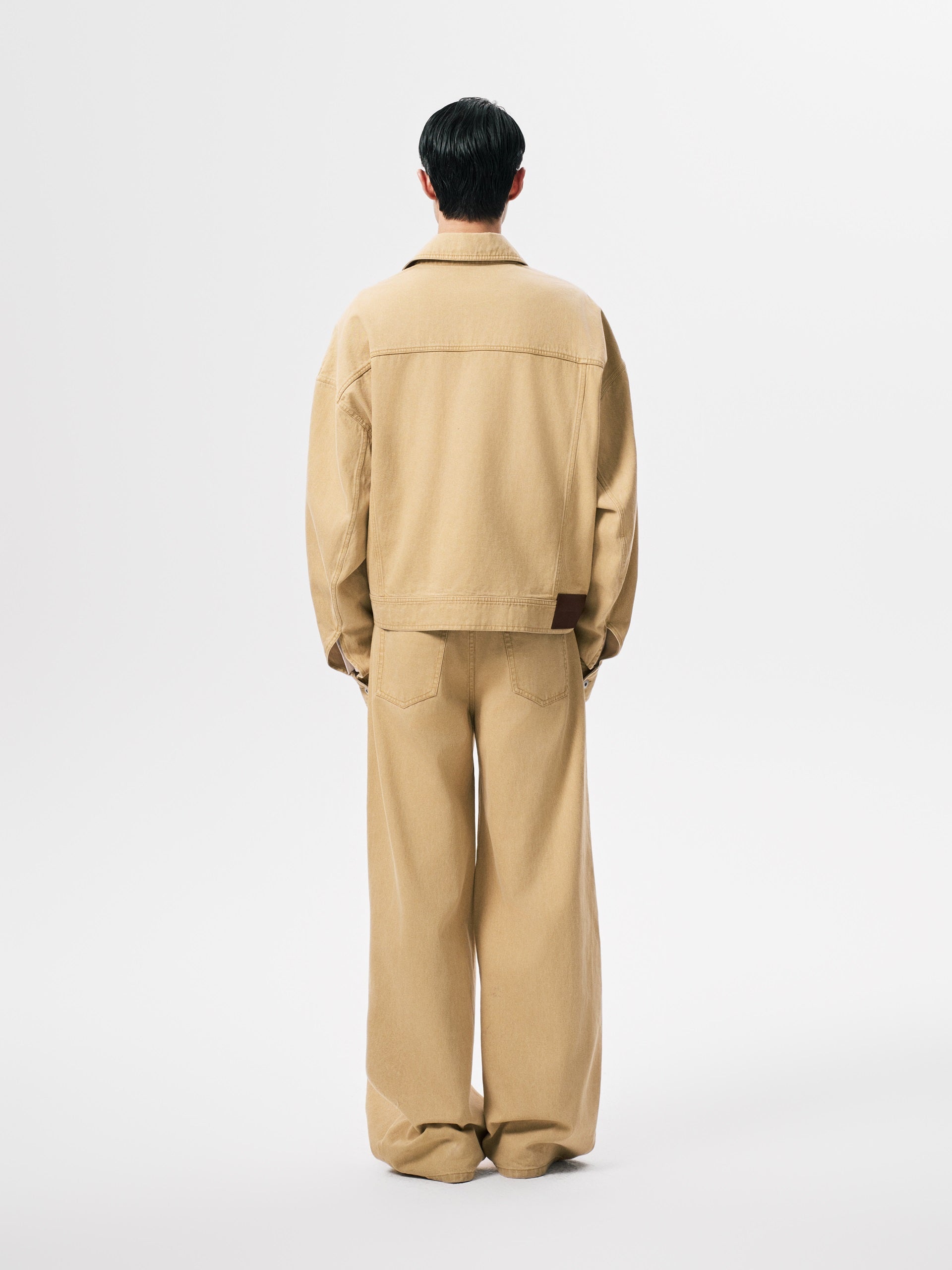 DENIM DECONSTRUCTION OVERSIZED JACKET KHAKI