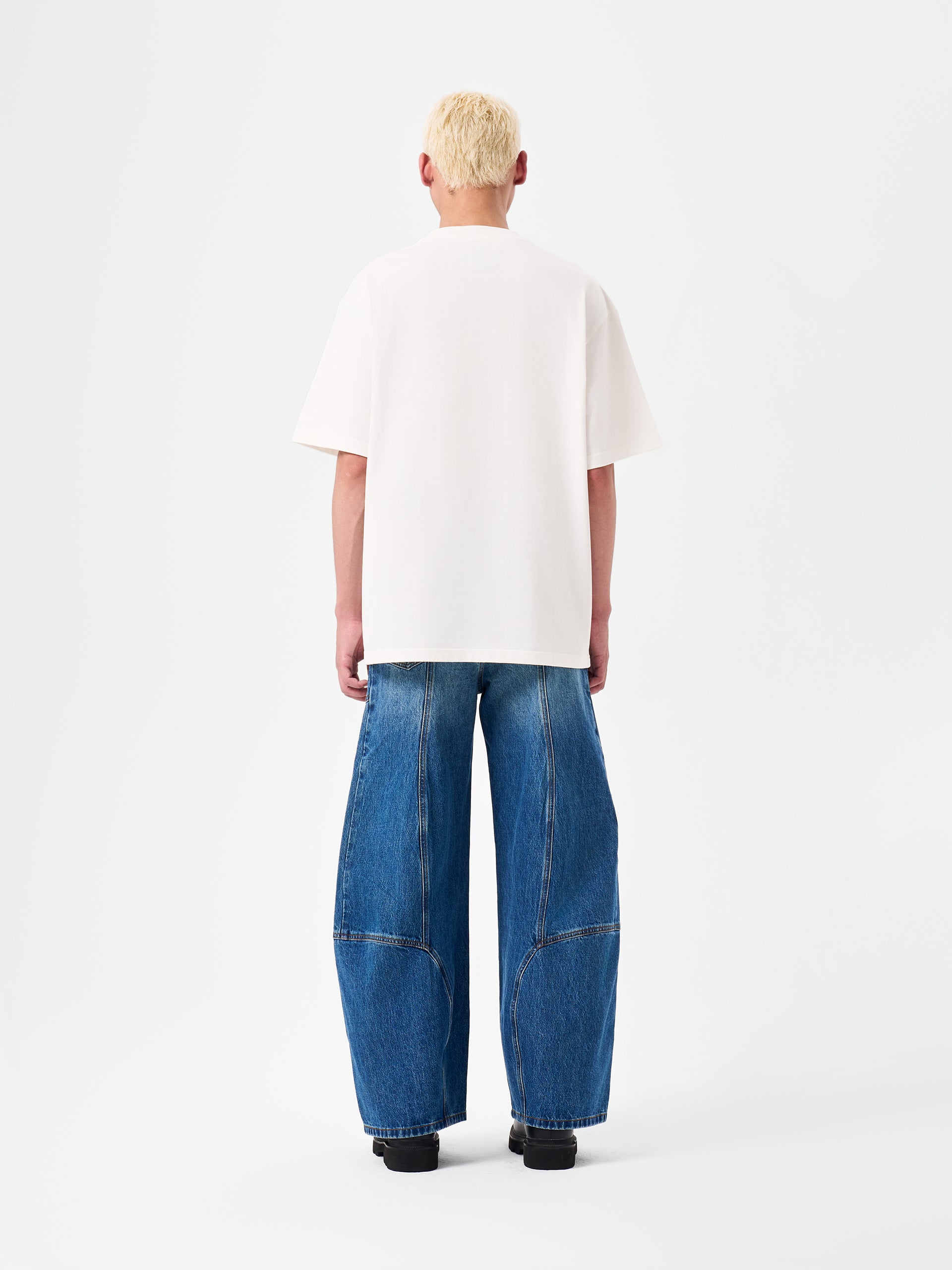 WHITE 2-IN-1 DECONSTRUCTED SHORT-SLEEVE TEE