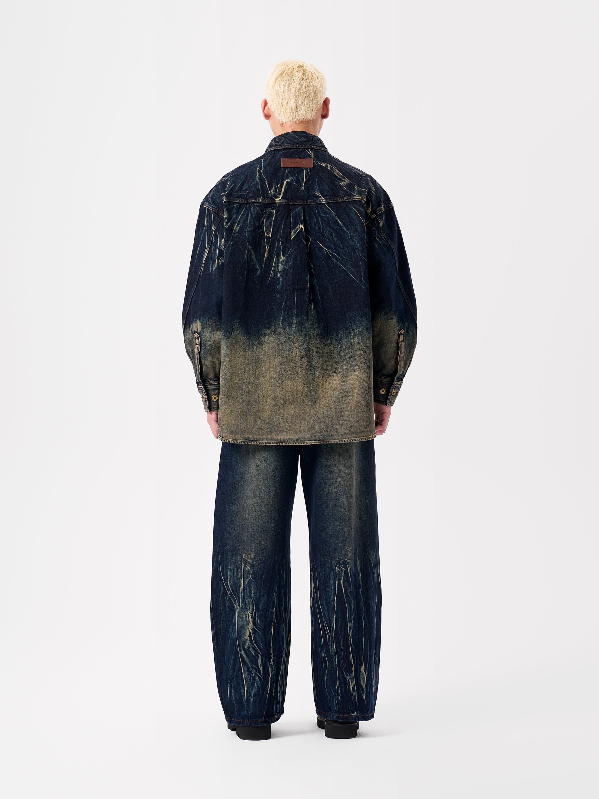 BLUE TIE-DYE DENIM SHIRT JACKET