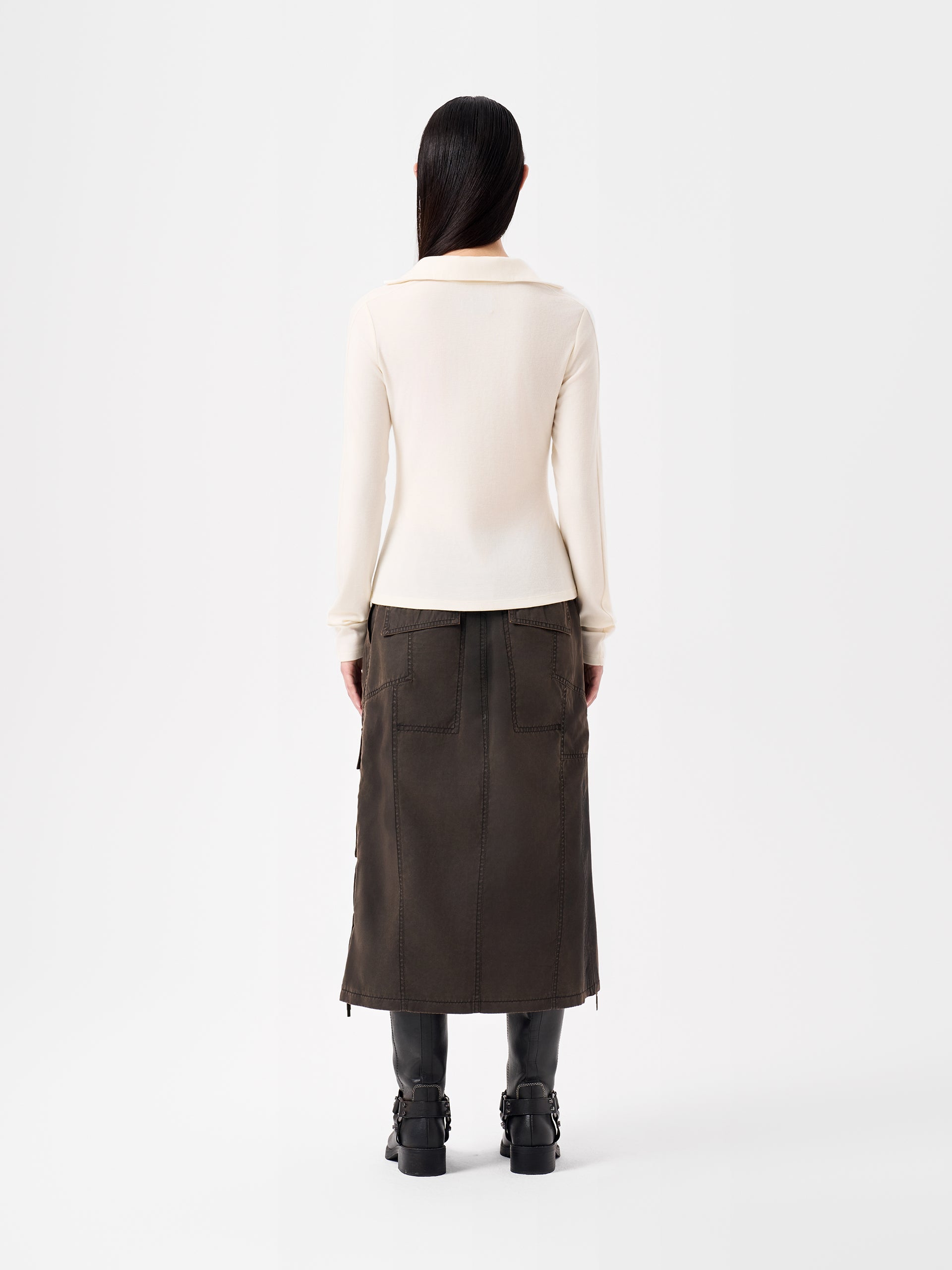 WHITE CREW NECK LONG SLEEVE BASE LAYER TOP