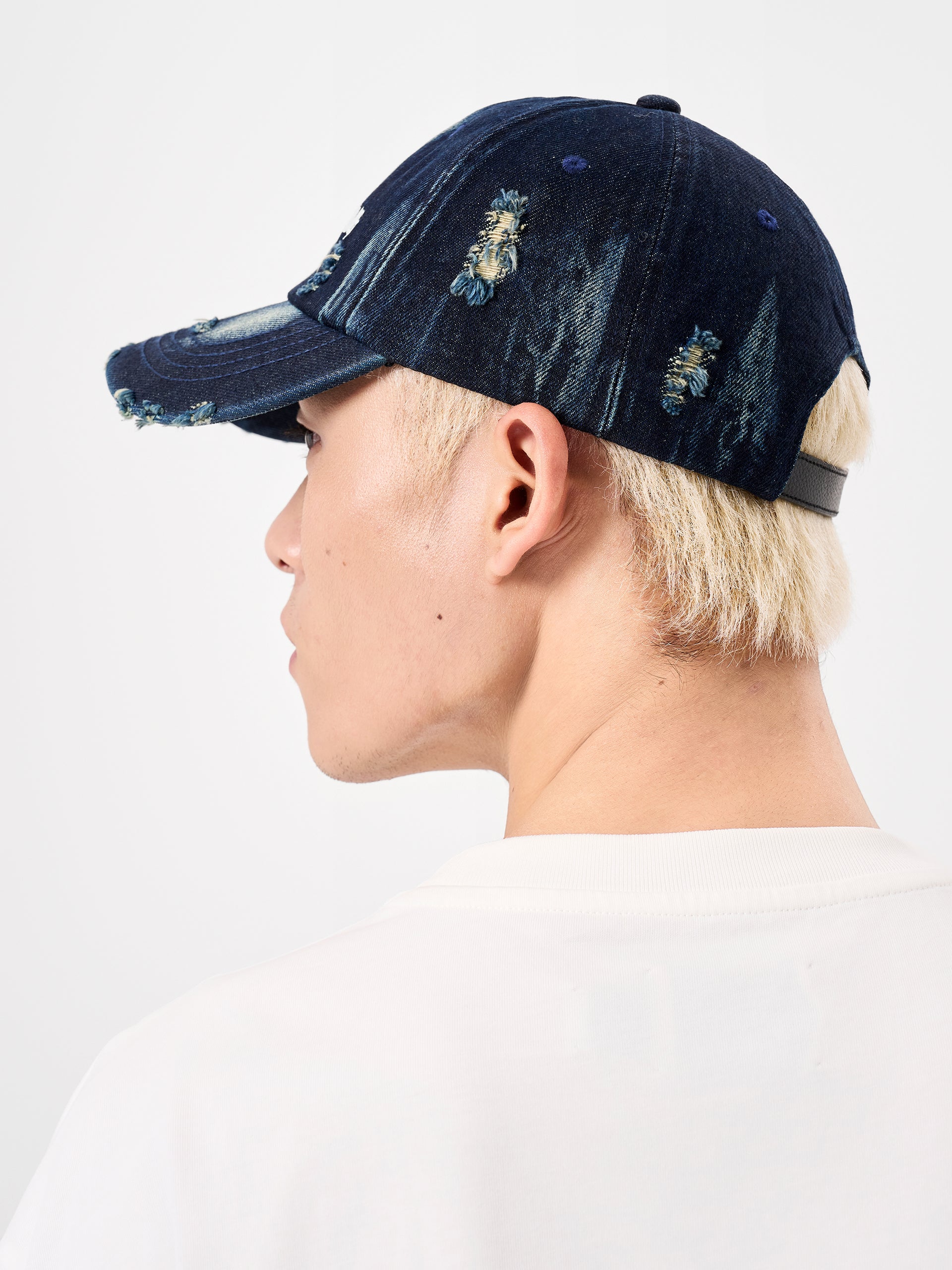 BLUE TIE-DYE DENIM BASEBALL CAP