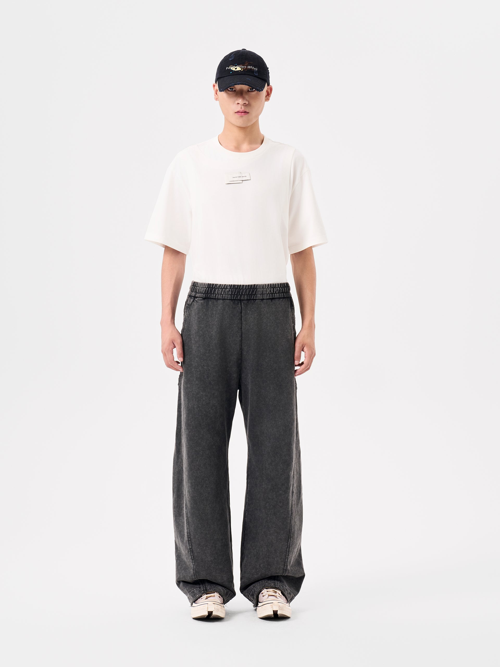 TIE-DYE WASHED PATCHWORK SWEATPANTS