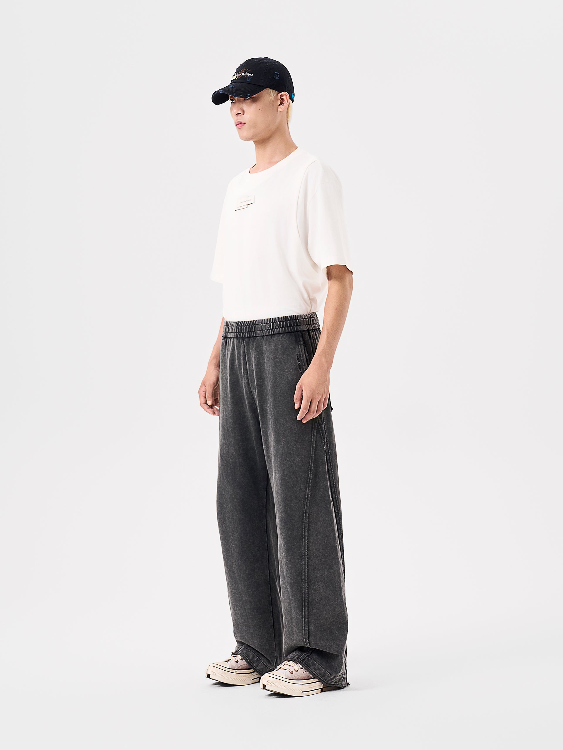 TIE-DYE WASHED PATCHWORK SWEATPANTS