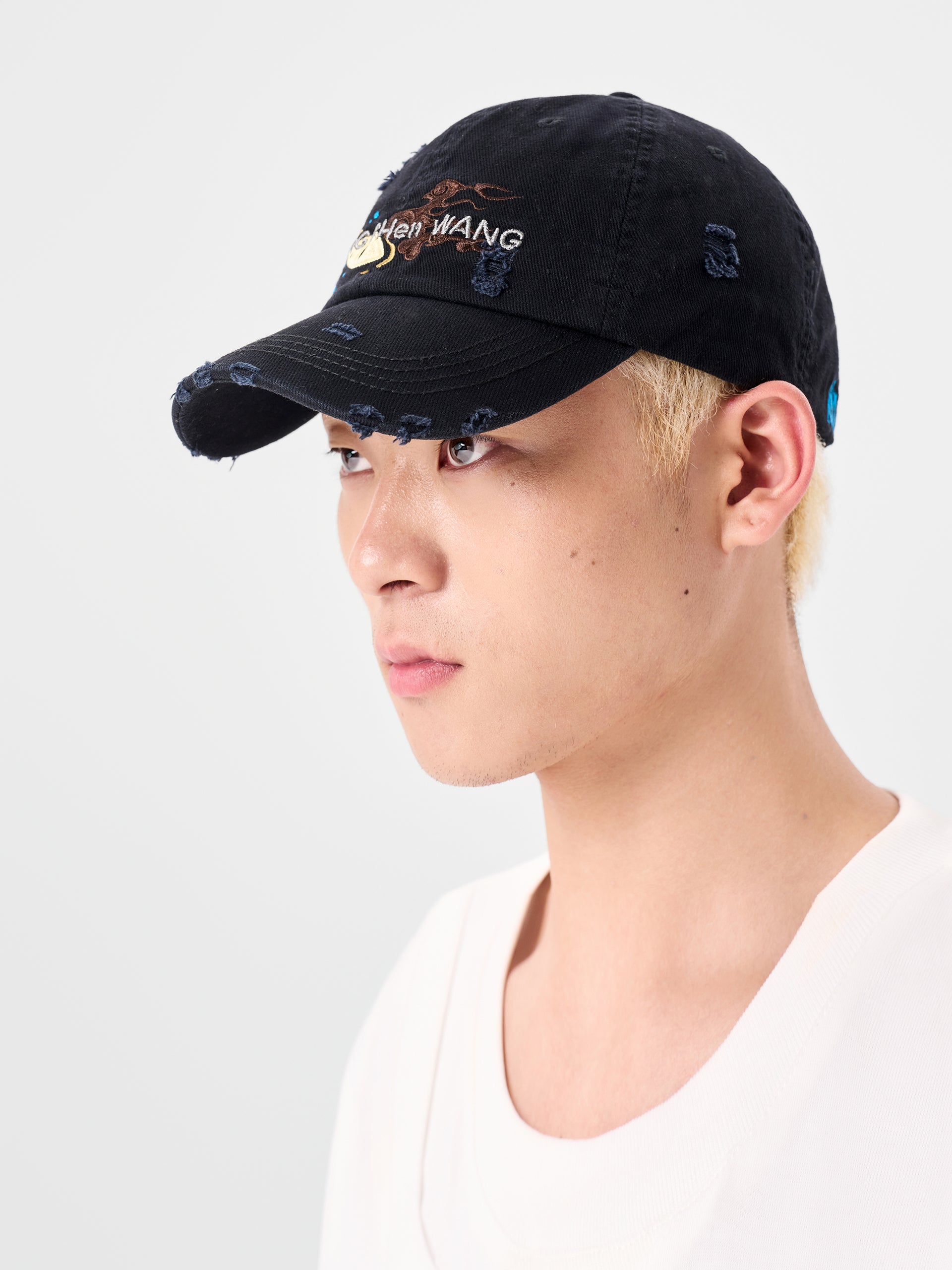 ABSTRACT EMBROIDERED BASEBALL CAP