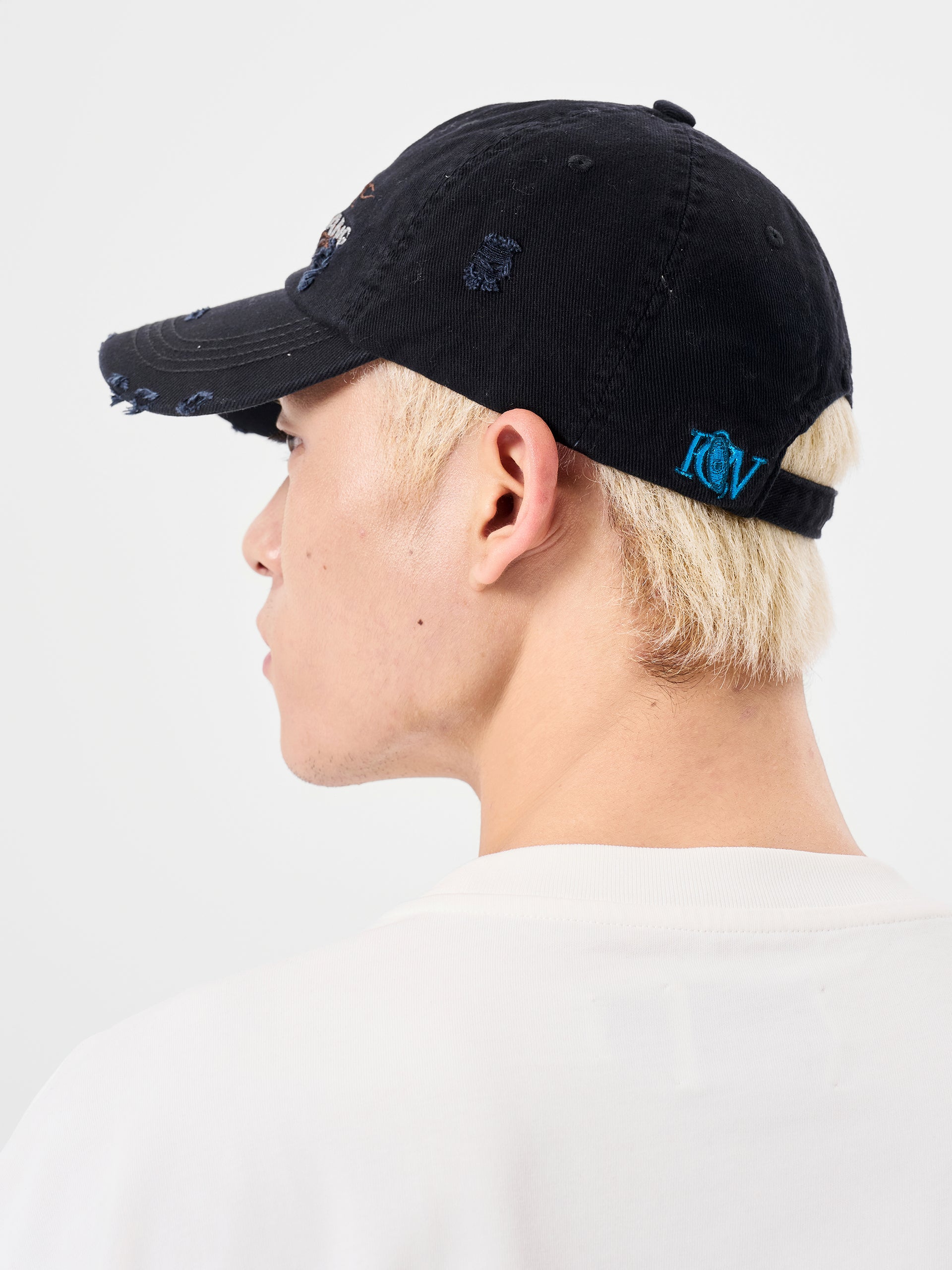 ABSTRACT EMBROIDERED BASEBALL CAP