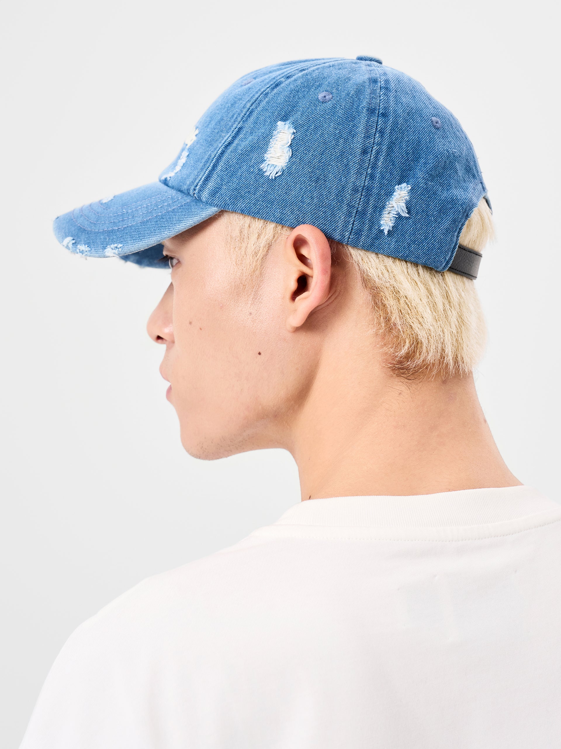 BLUE DENIM BASEBALL CAP WITH LOGO
