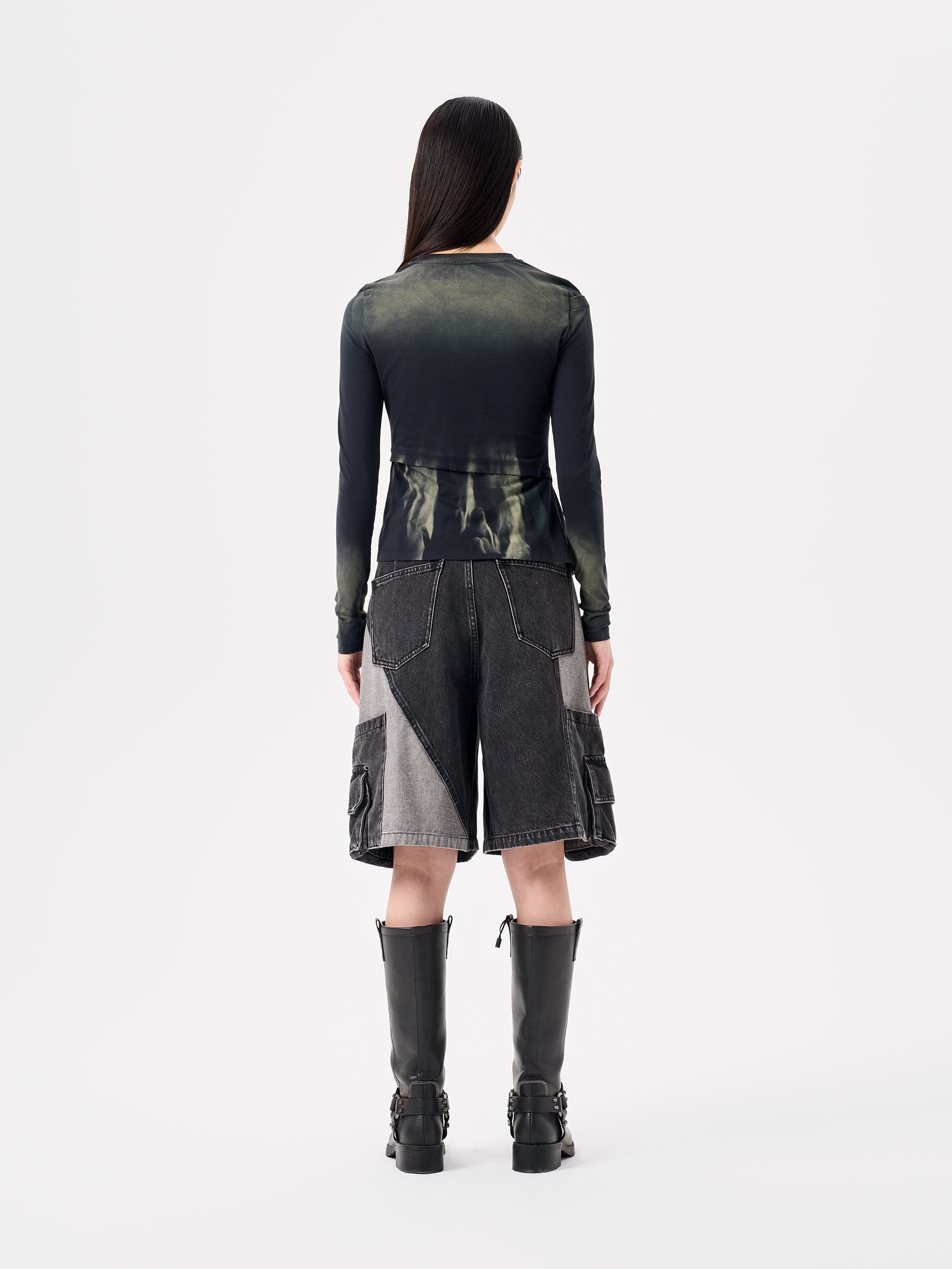 TIE-DYE 2-IN-1 DECONSTRUCTED BASE LAYER TOP