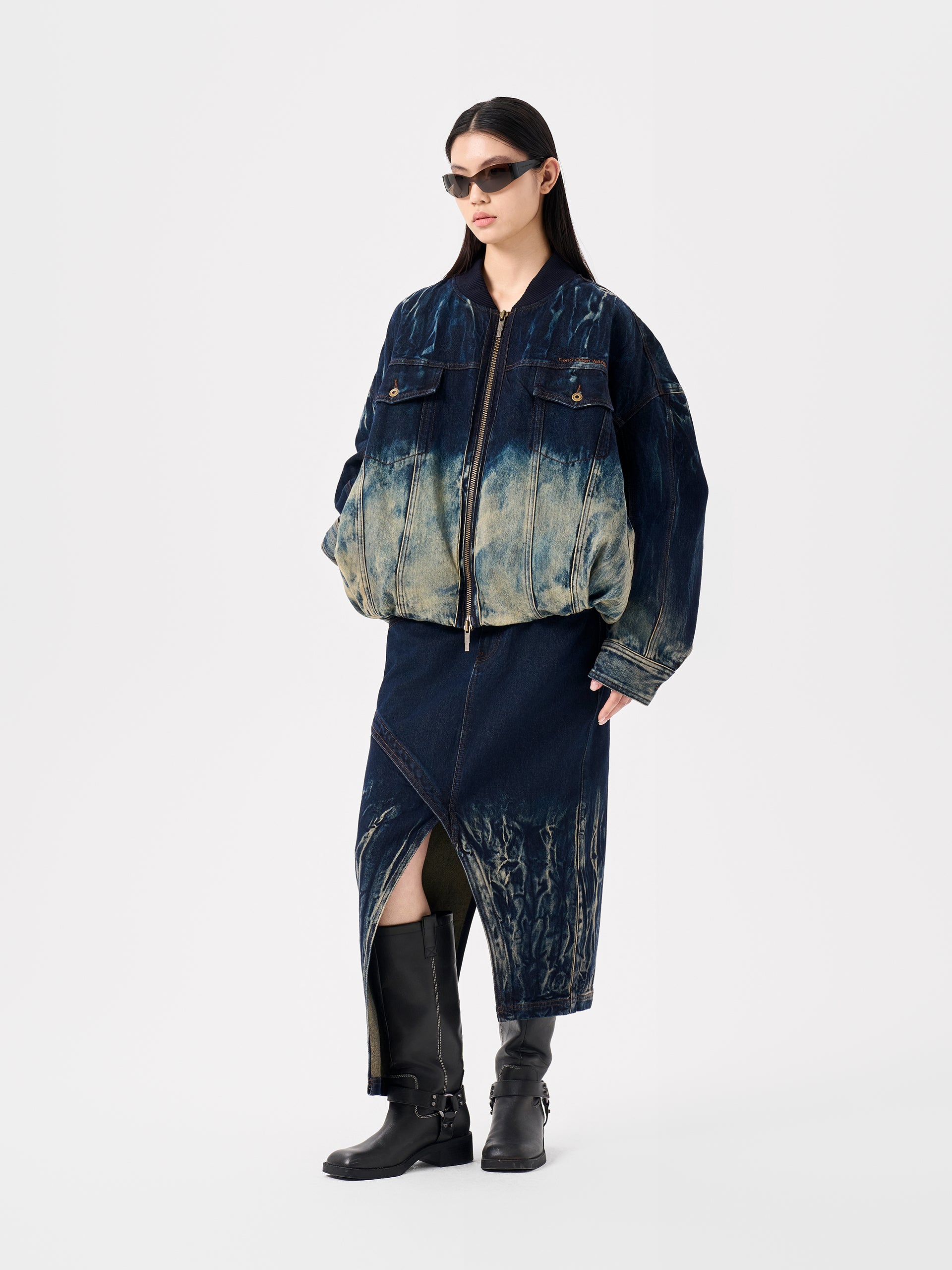 BLUE TIE-DYE DENIM JACKET