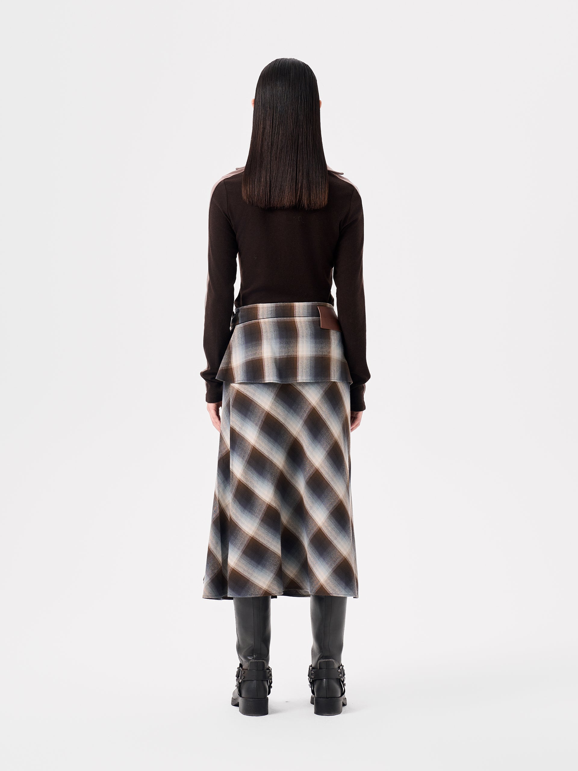 DECONSTRUCTED SHIRT-STYLE PLAID SKIRT