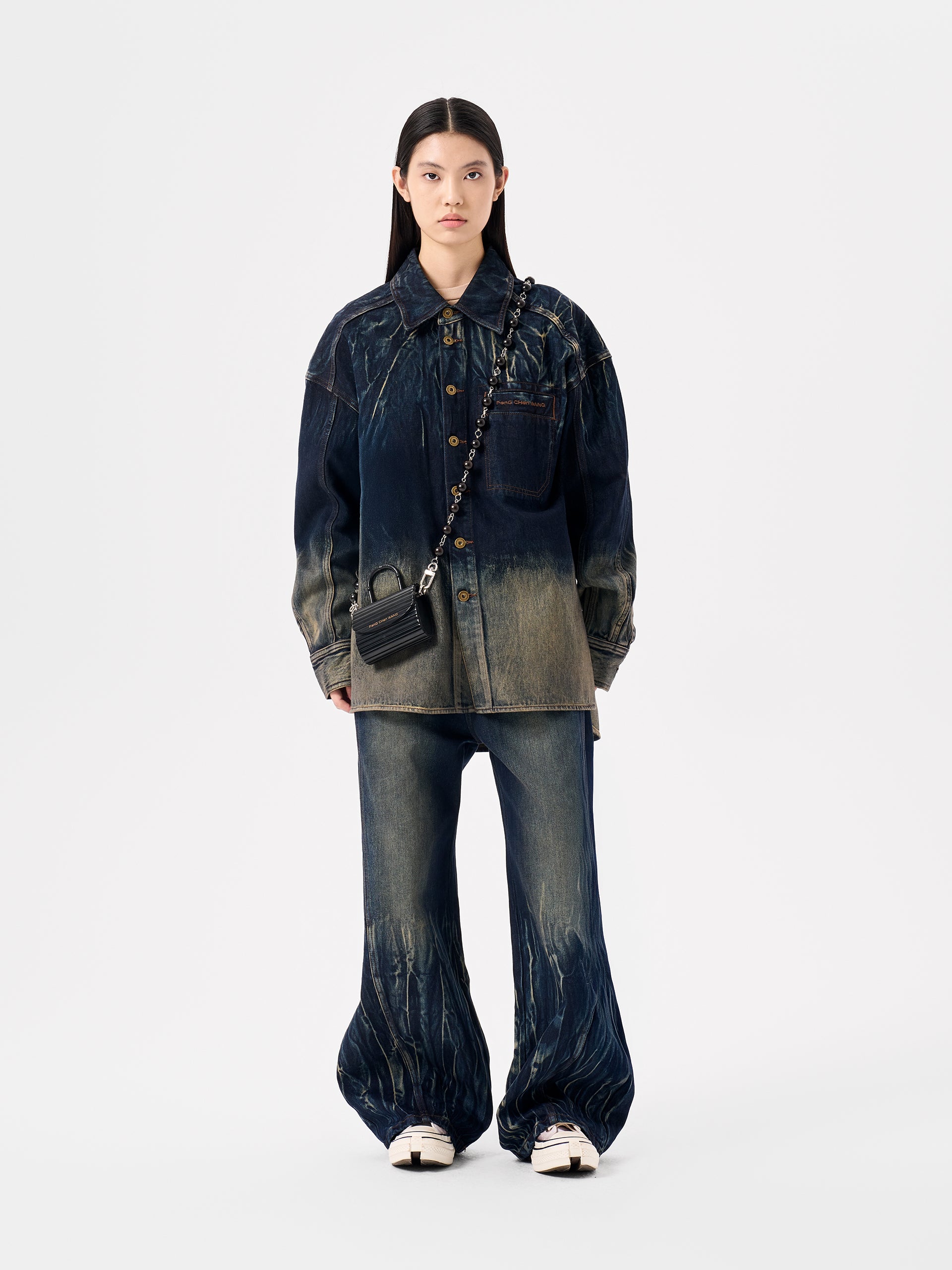 BLUE TIE-DYE DENIM SHIRT JACKET