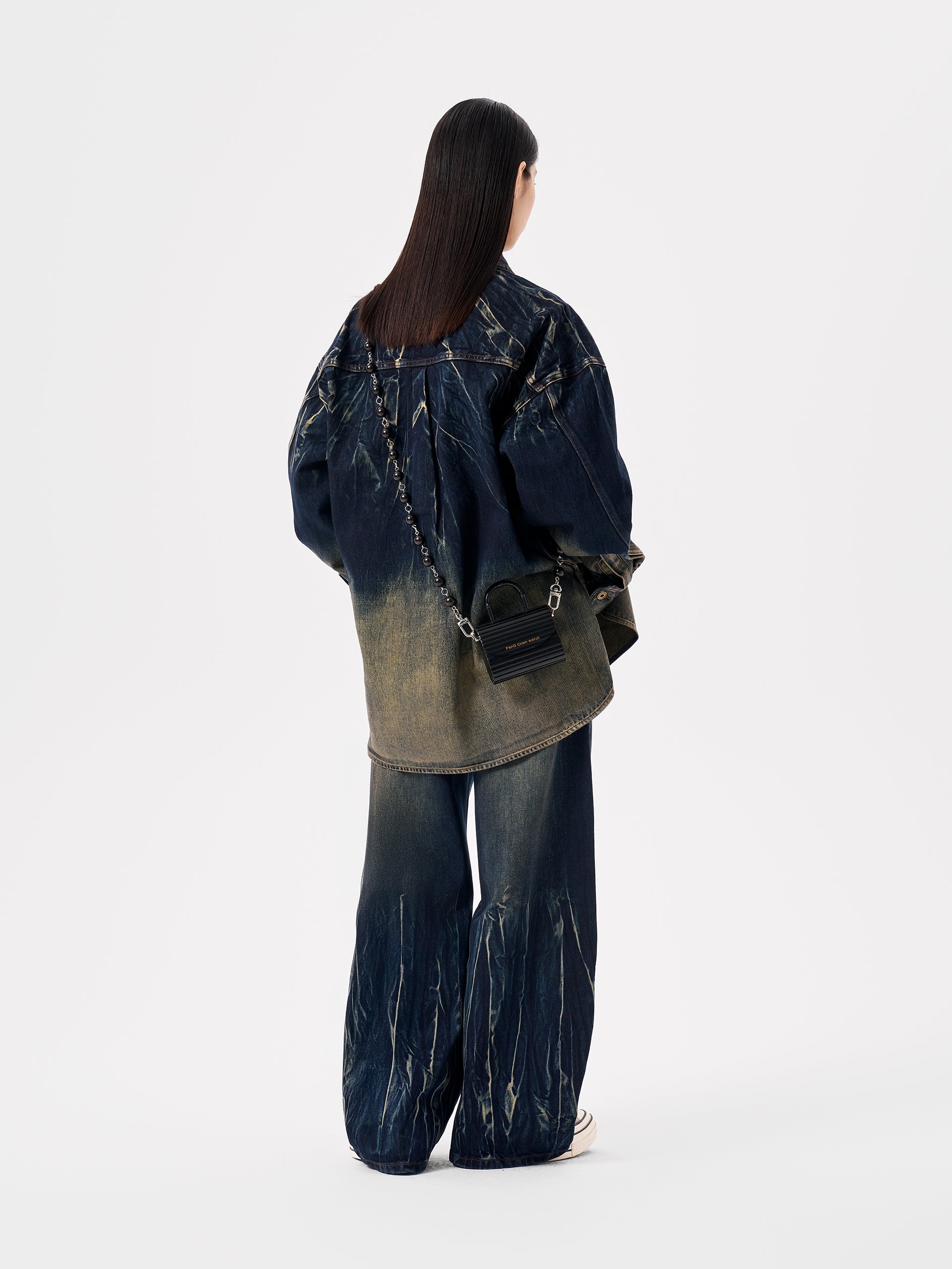 BLUE TIE-DYE DENIM SHIRT JACKET