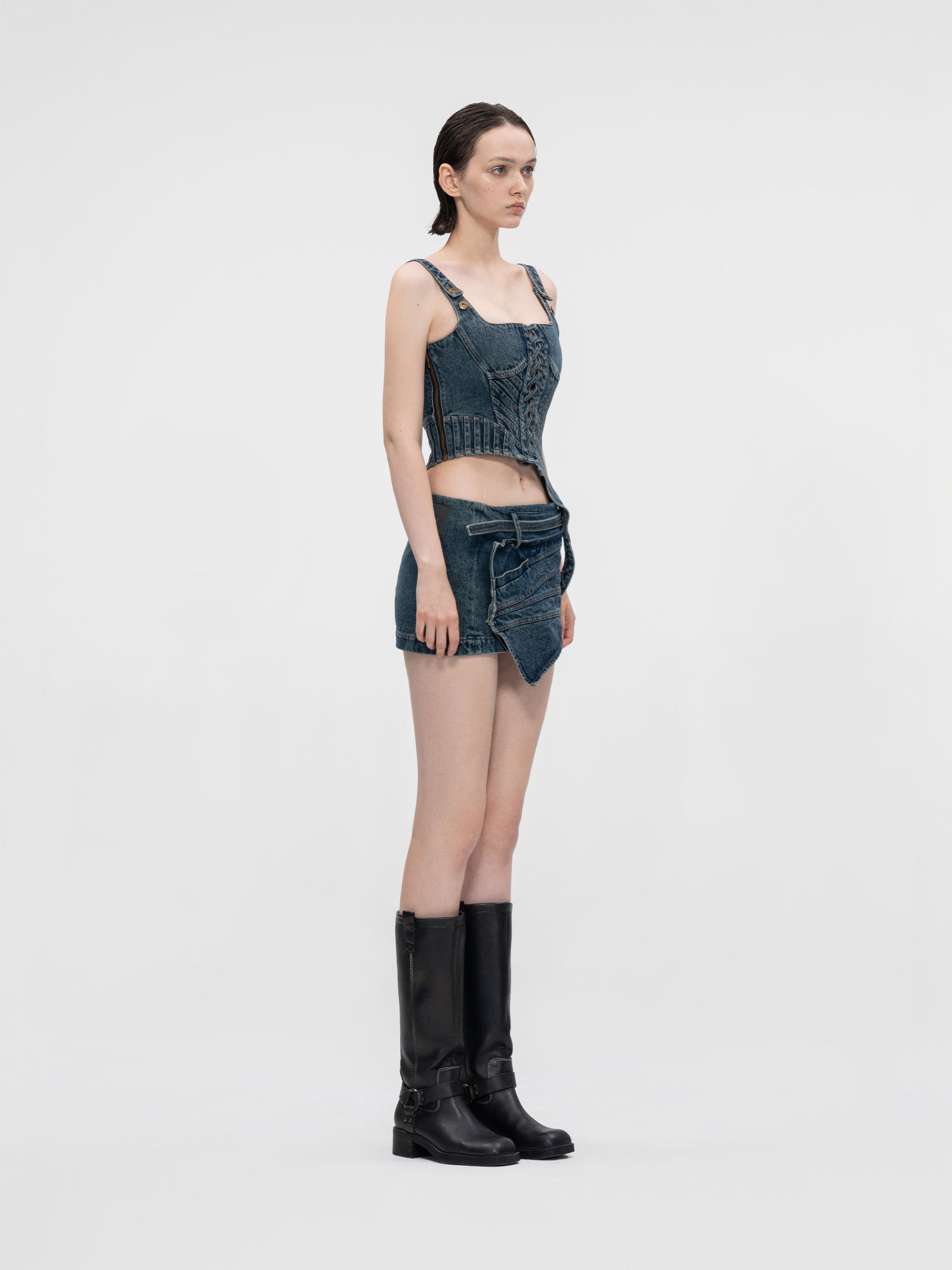 MULTI SEAM MINI SKIRT