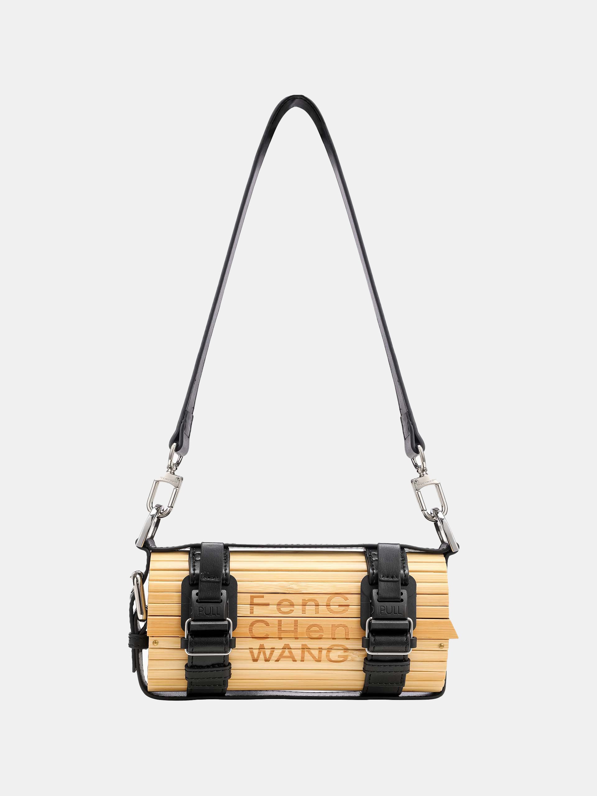 BLACK STRAP SMALL BAMBOO BAG