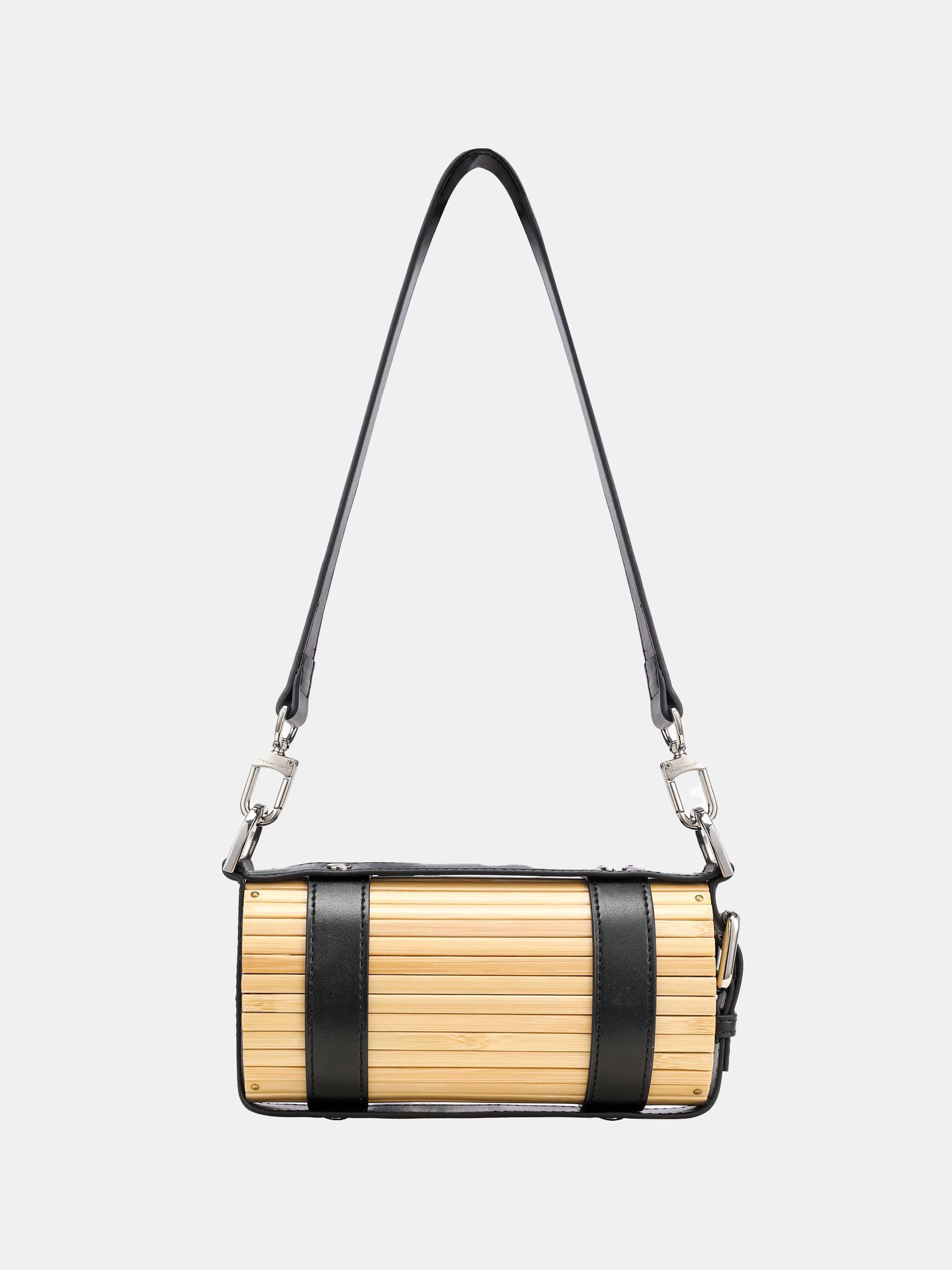 BLACK STRAP SMALL BAMBOO BAG