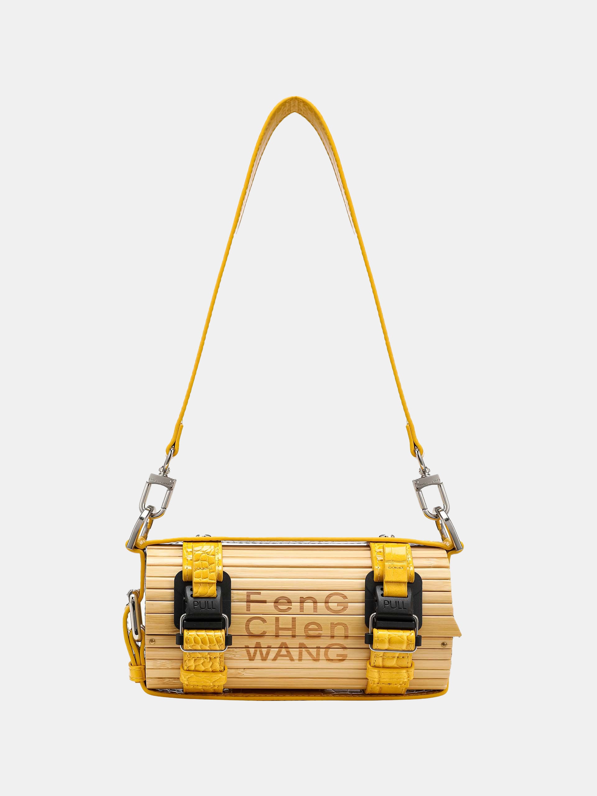 YELLOW STRAP BAMBOO BAG