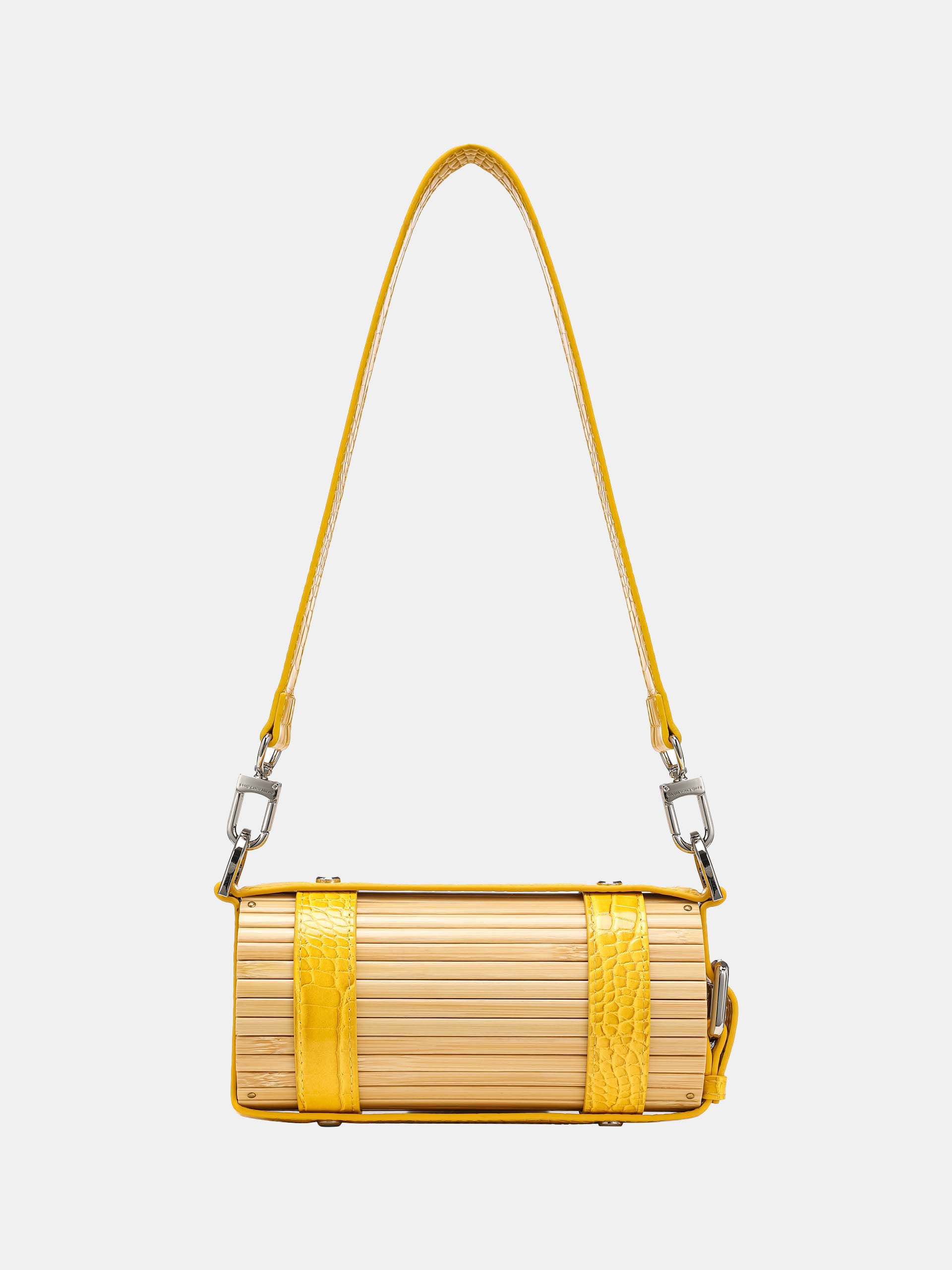 YELLOW STRAP BAMBOO BAG