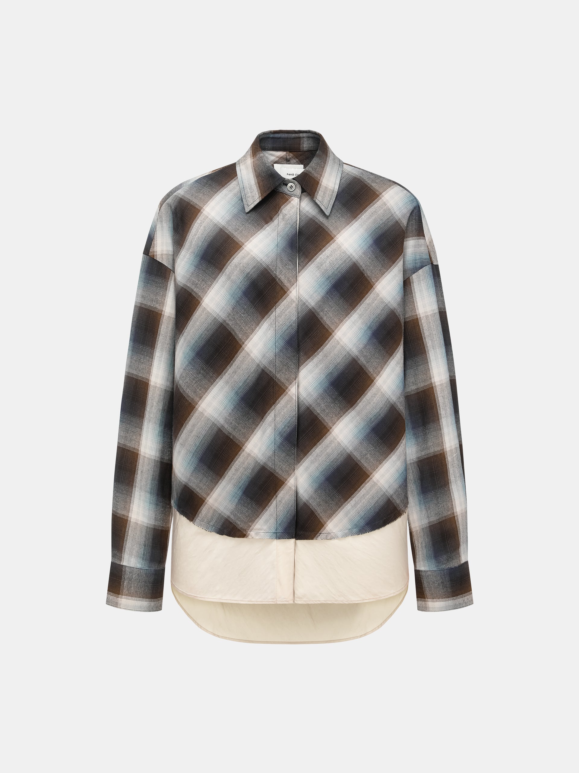 DECONSTRUCTED COLORBLOCK PLAID SHIRT