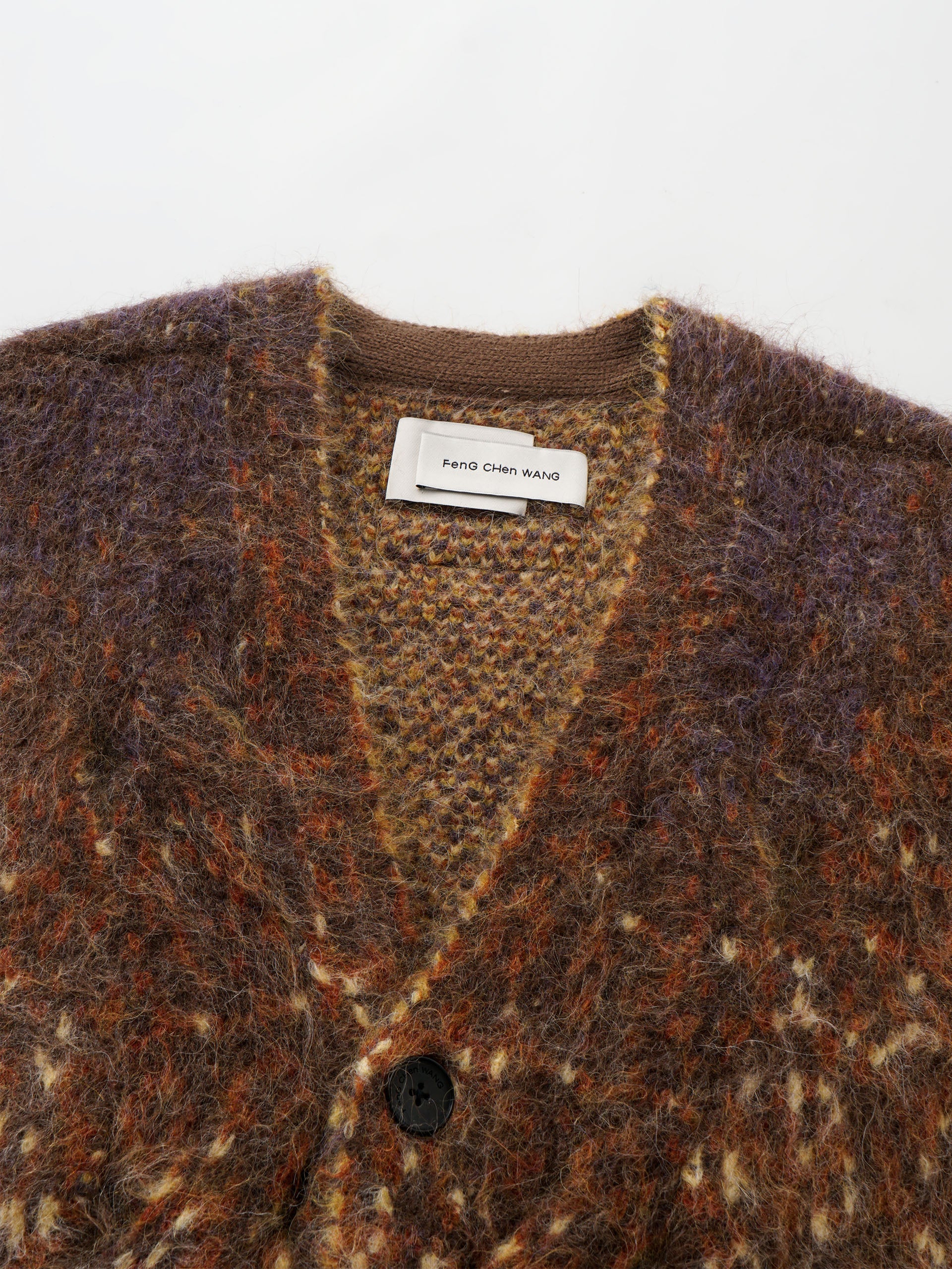 YELLOW GRADIENT JACQUARD KNIT CARDIGAN