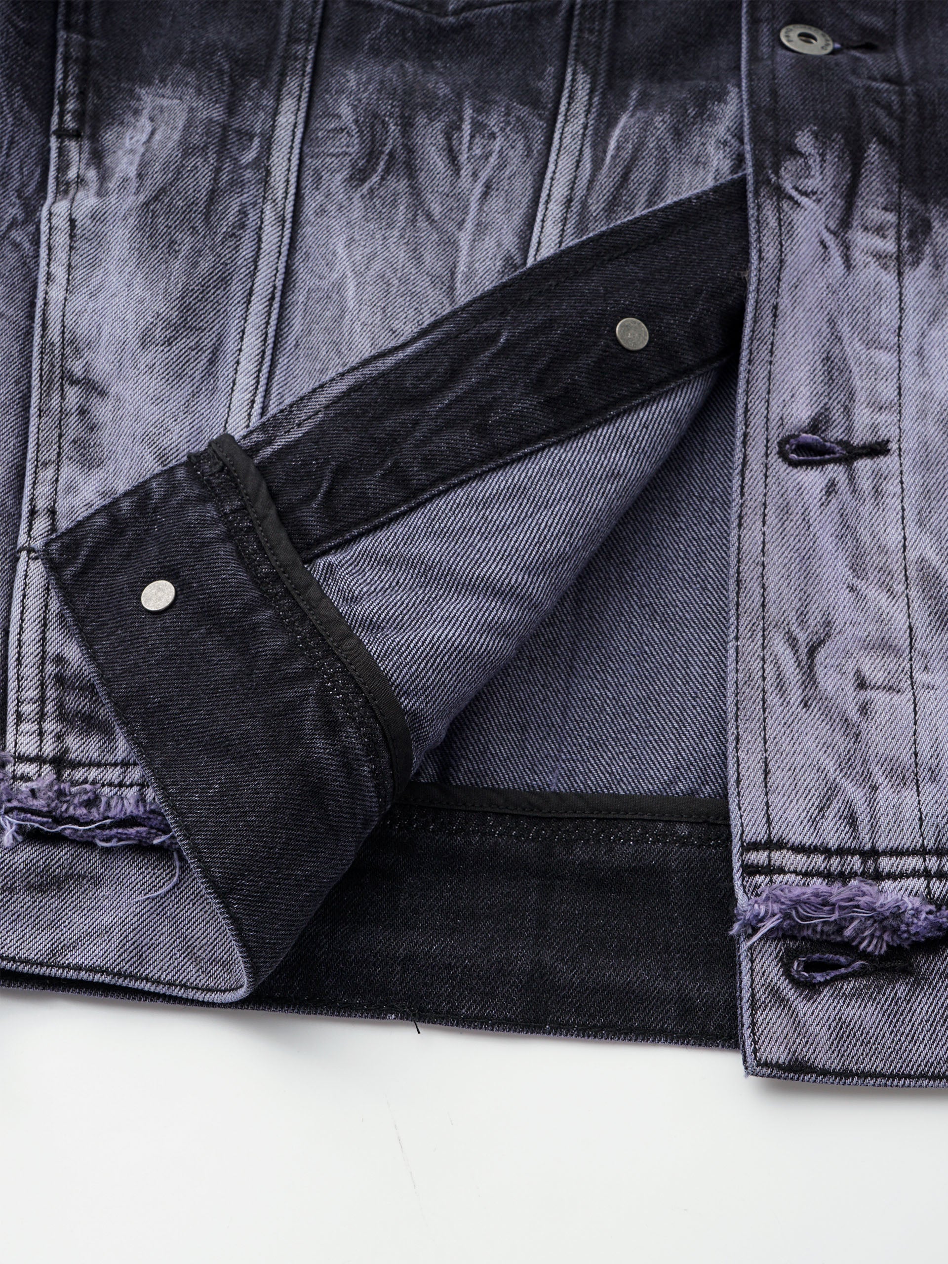 BLACK/PURPLE GRADIENT DENIM JACKET