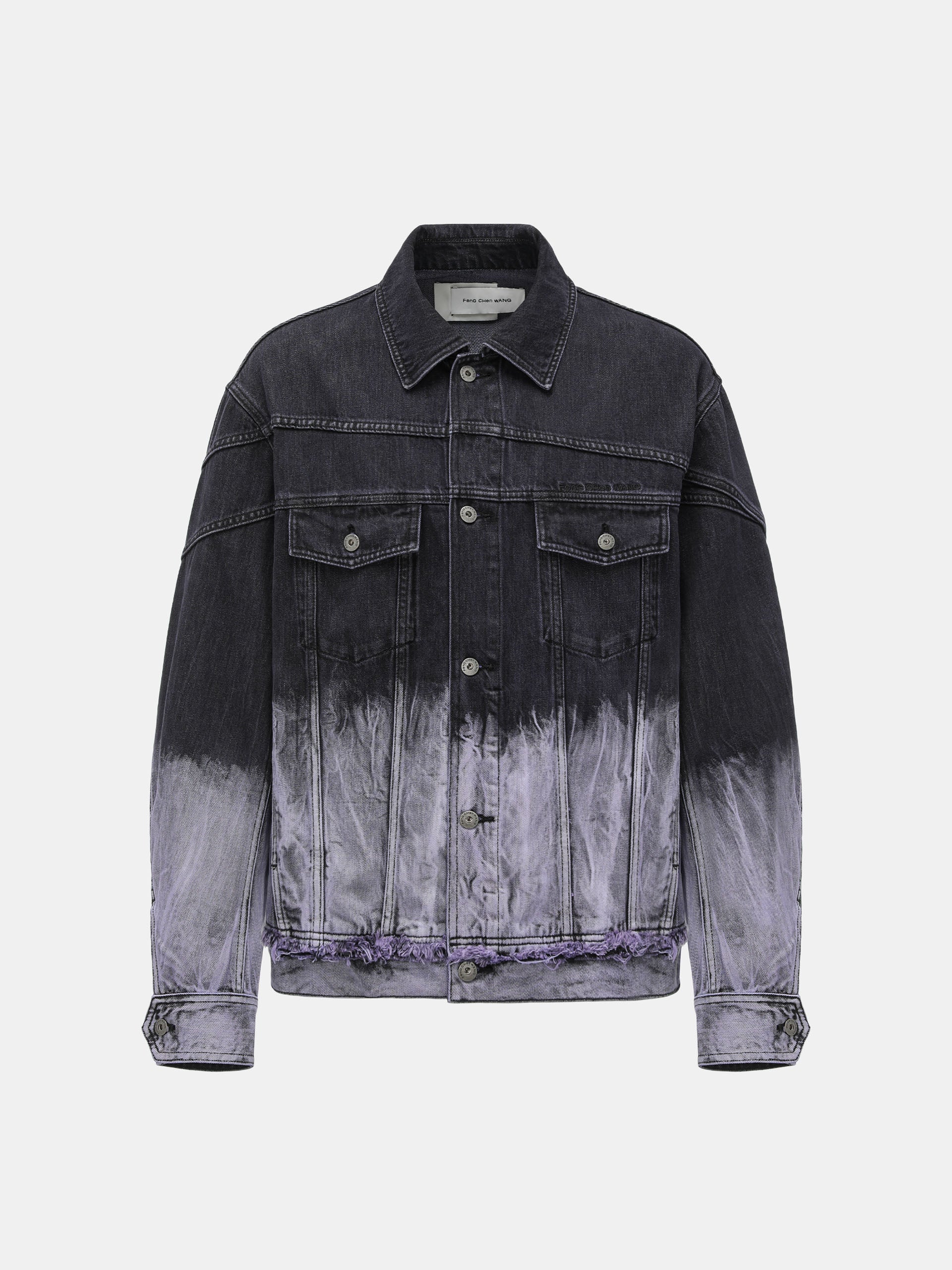 BLACK/PURPLE GRADIENT DENIM JACKET