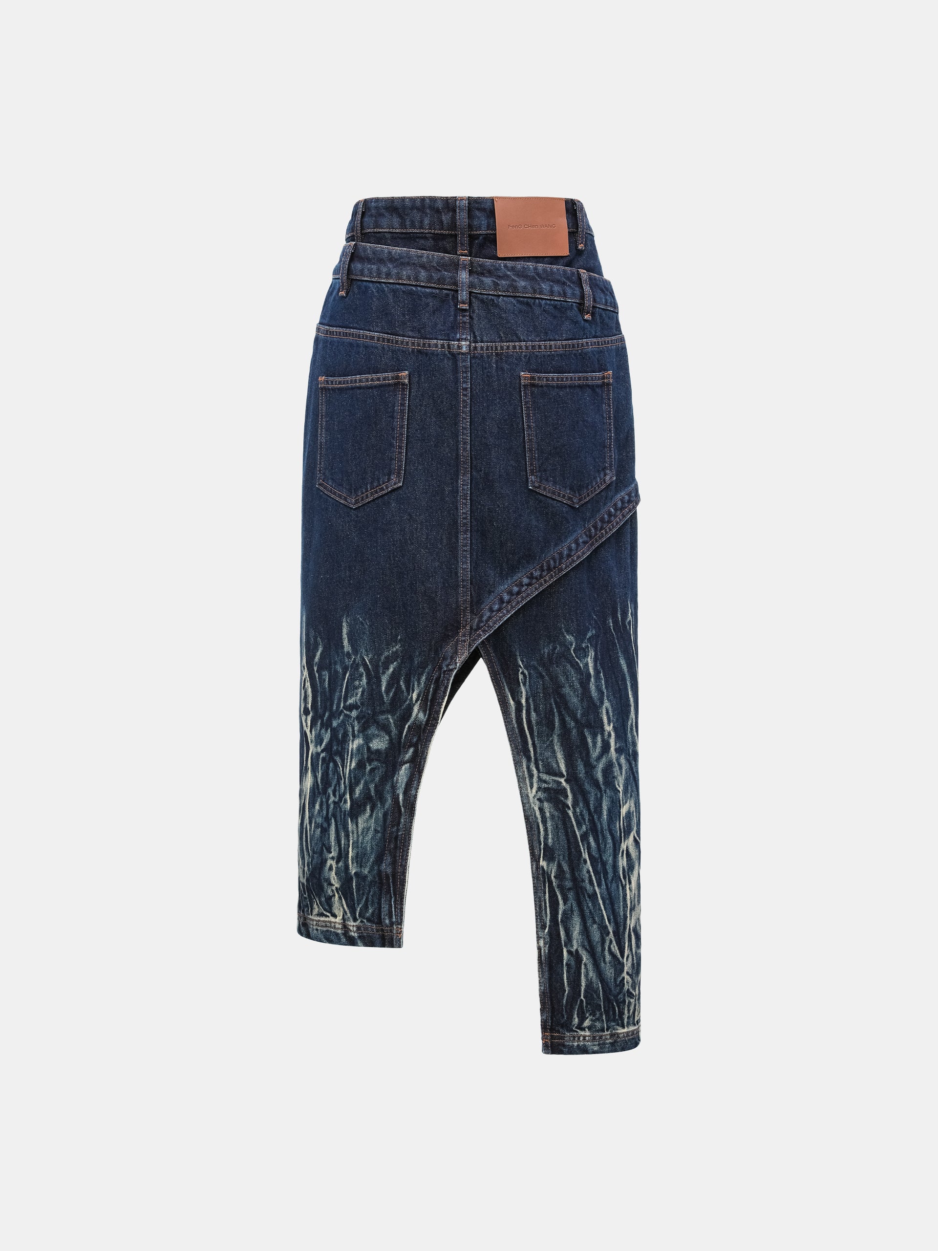 GRADIENT TIE-DYE DENIM SKIRT
