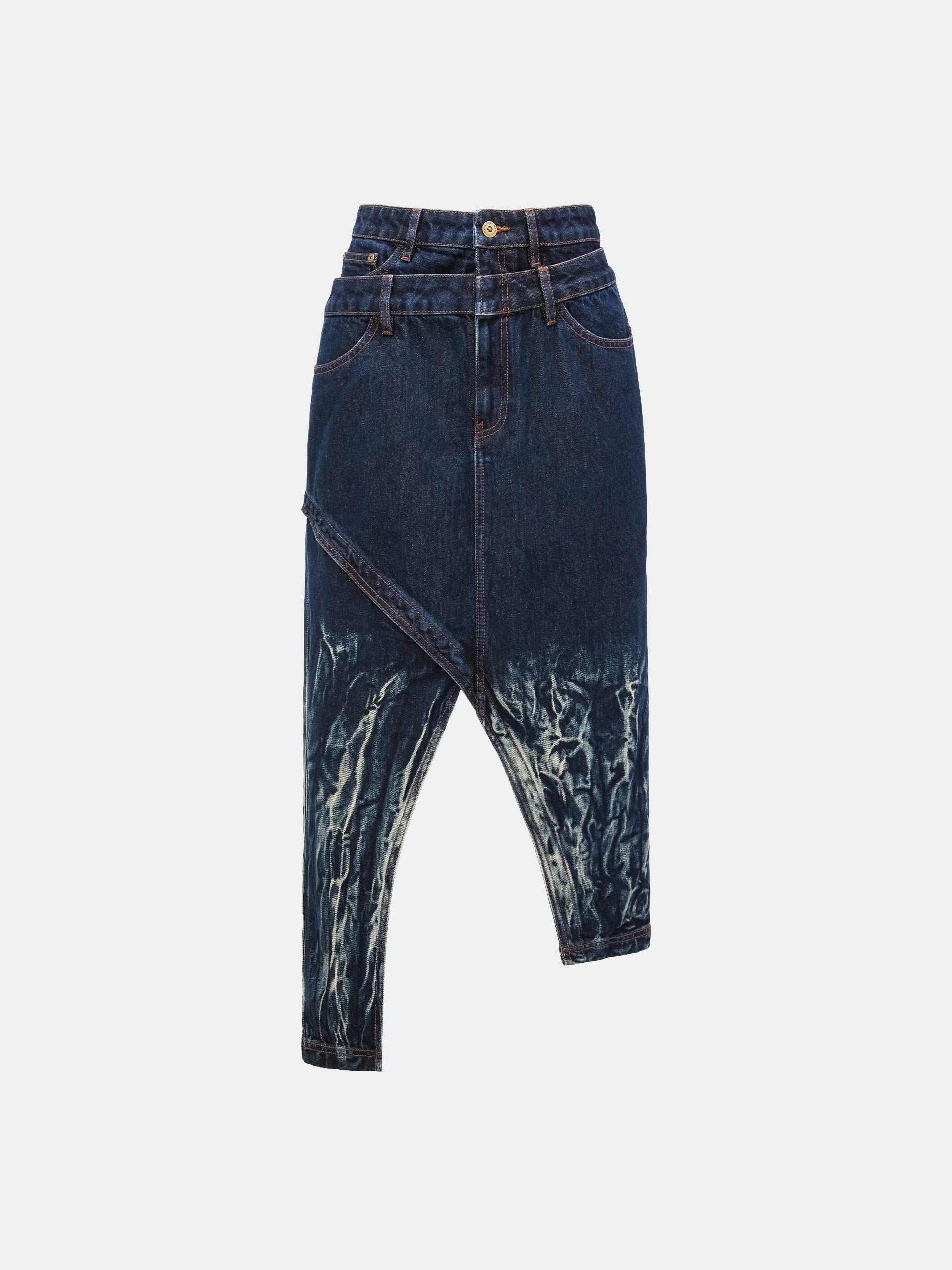 GRADIENT TIE-DYE DENIM SKIRT