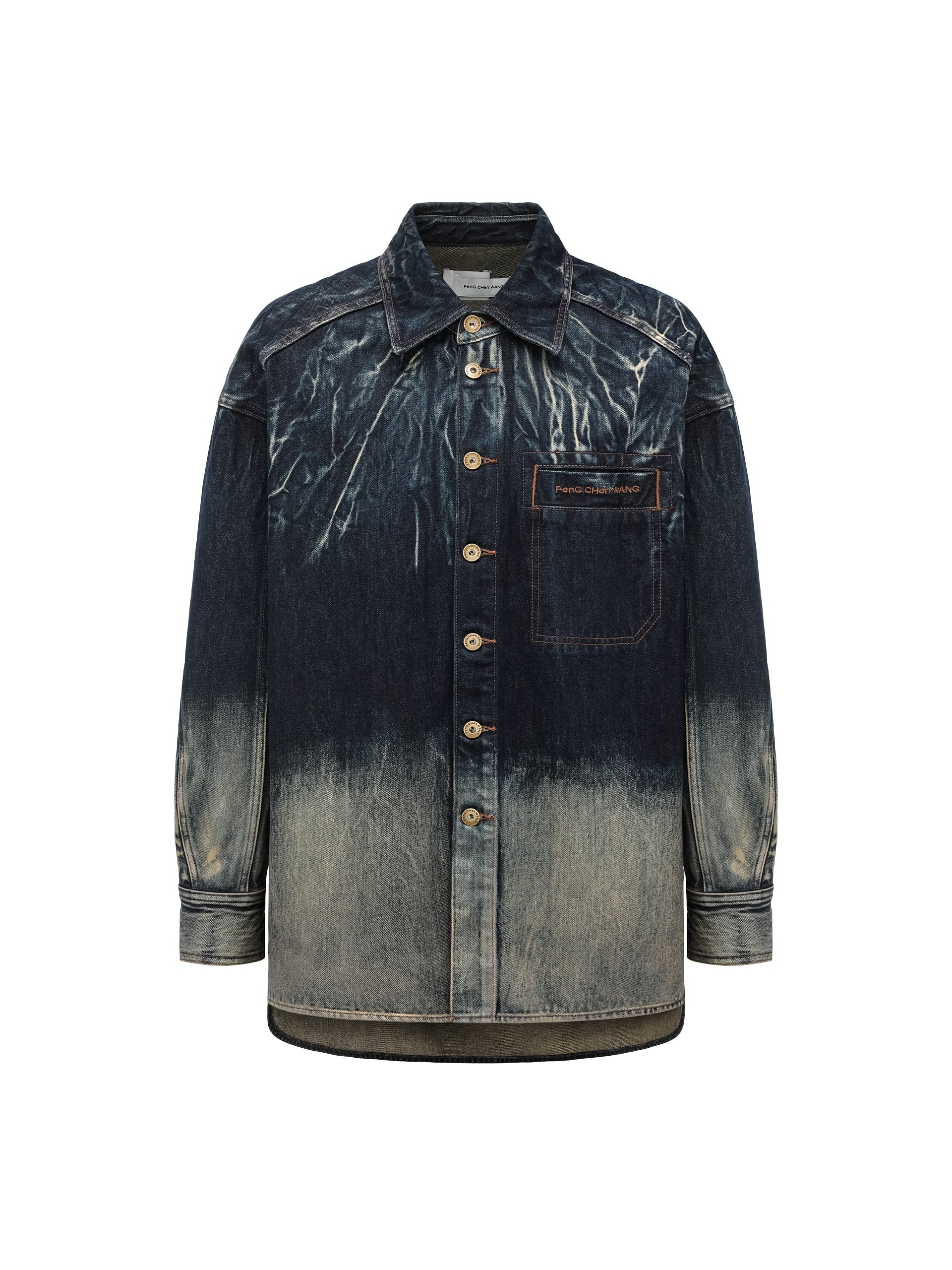BLUE TIE-DYE DENIM SHIRT JACKET
