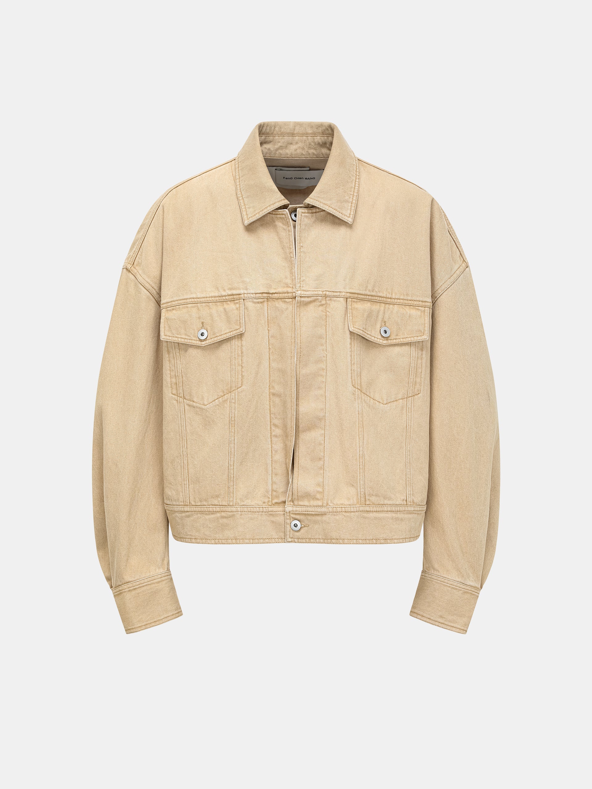 DENIM DECONSTRUCTION OVERSIZED JACKET KHAKI