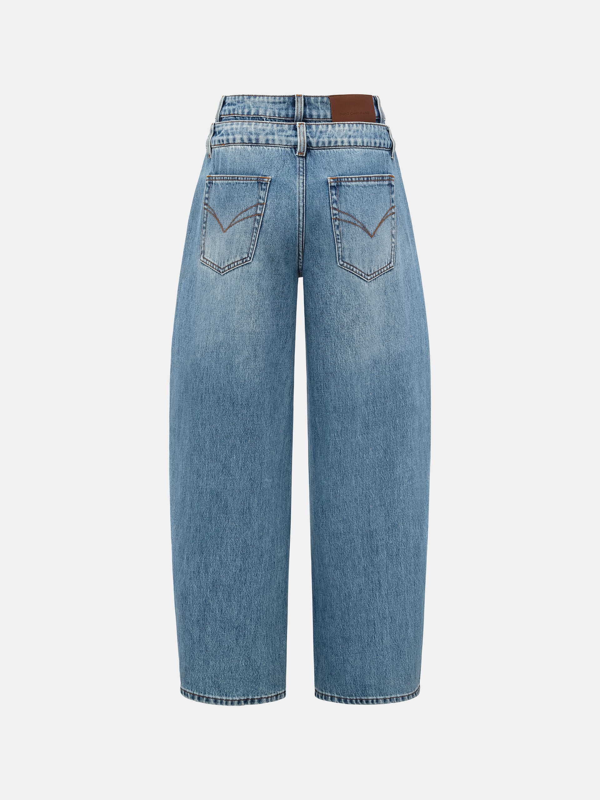 DECONSTRUCTED COLORBLOCK WOOL CASUAL PANTS