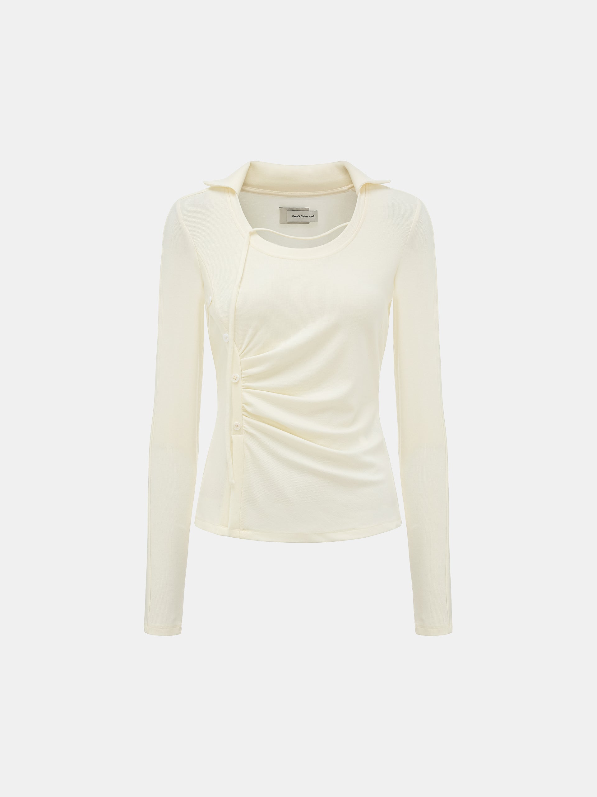 WHITE CREW NECK LONG SLEEVE BASE LAYER TOP