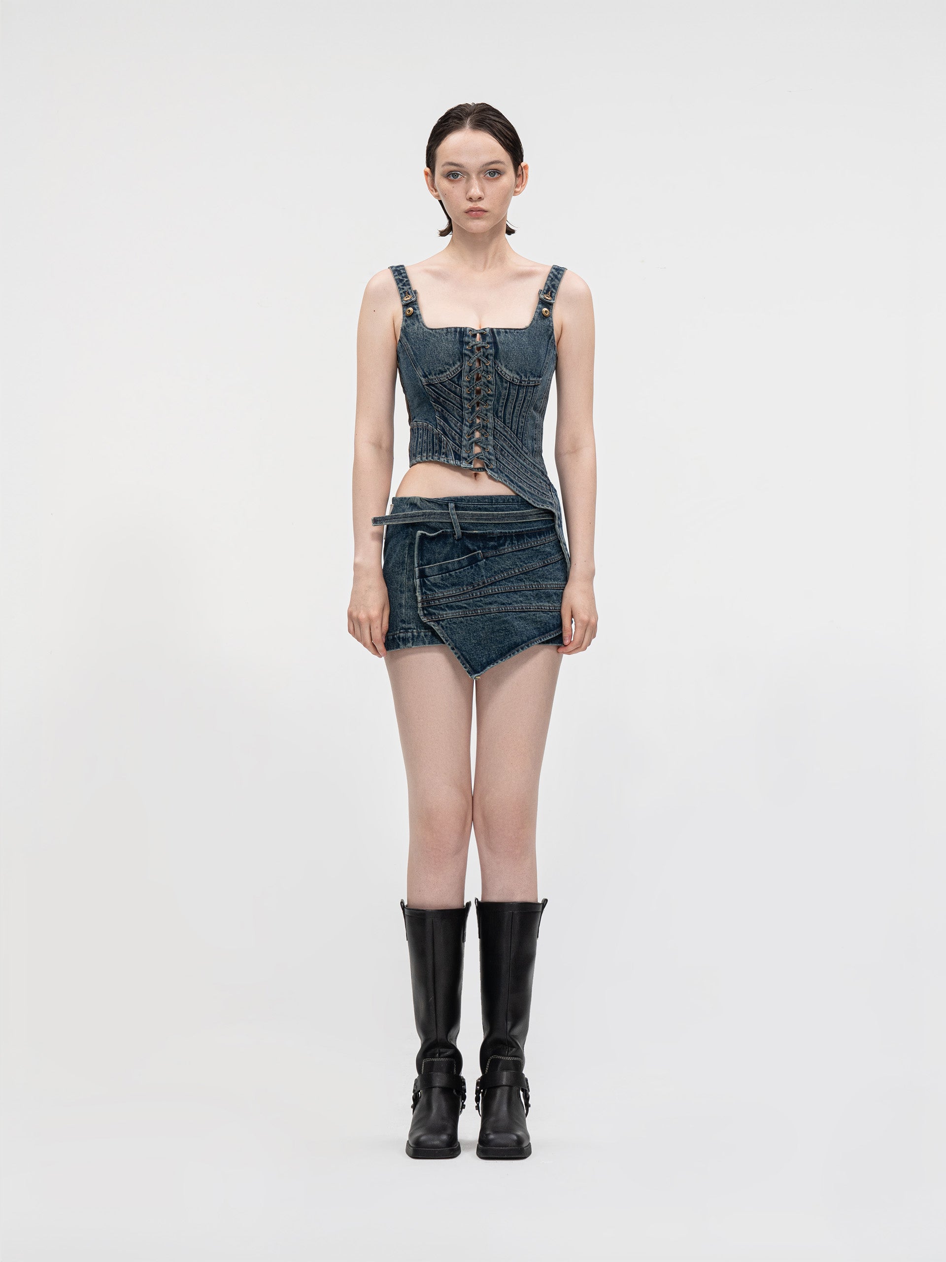 MULTI SEAM MINI SKIRT
