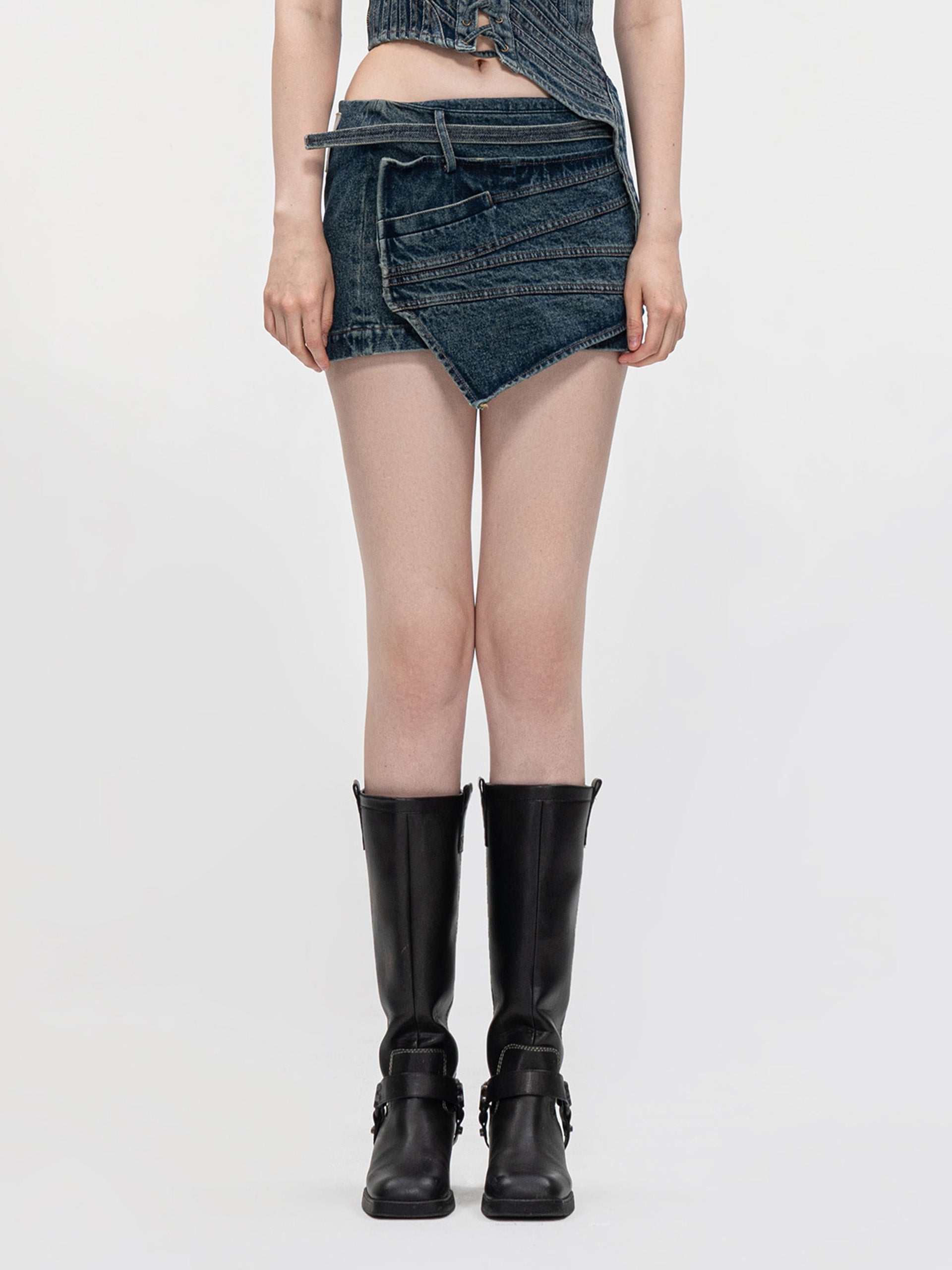 MULTI SEAM MINI SKIRT