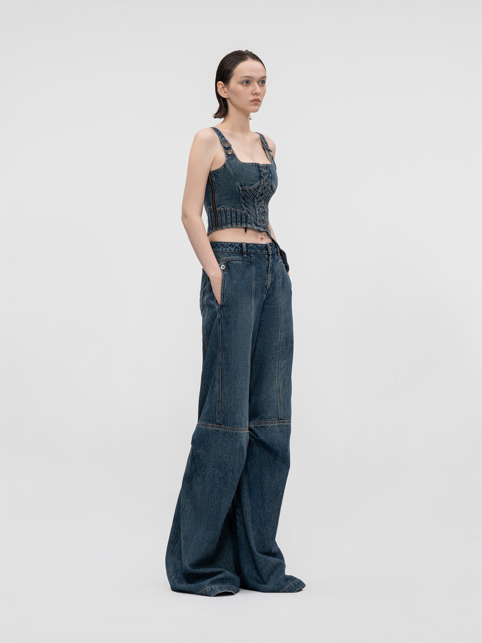 DRAPED CARGO DENIM