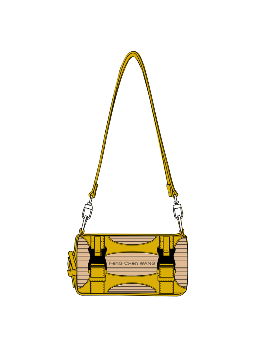 LARGE YELLOW STRAP BAMBOO BAG