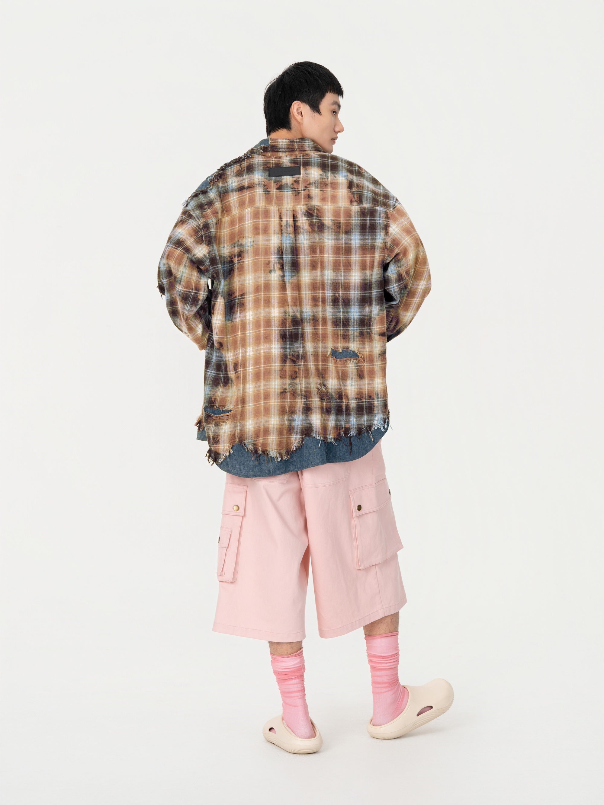 LONG SLEEVE SHIRT IN DECAYED CHECK - Feng Chen Wang