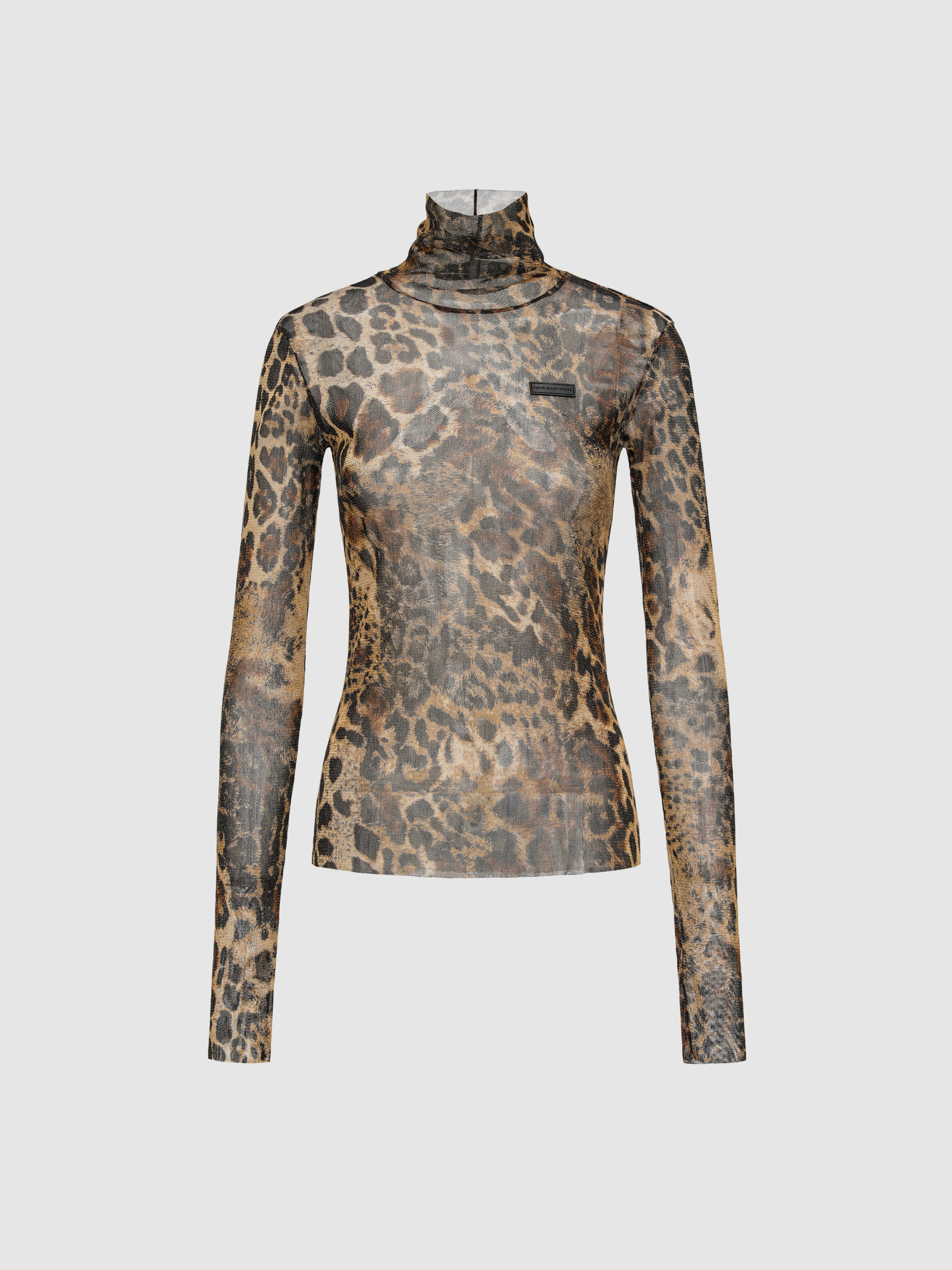 LEOPARD PRINT HIGH NECK LONG SLEEVE