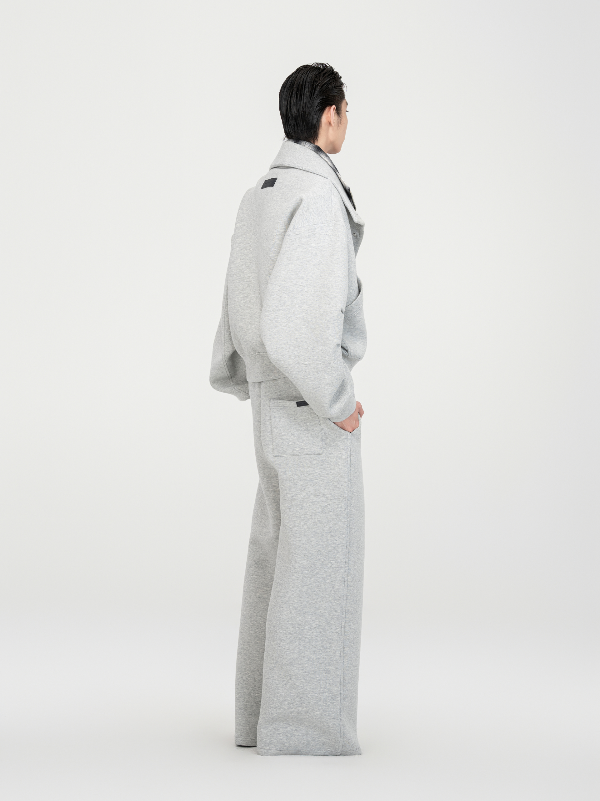 GREY SCUBA KNIT JACKET
