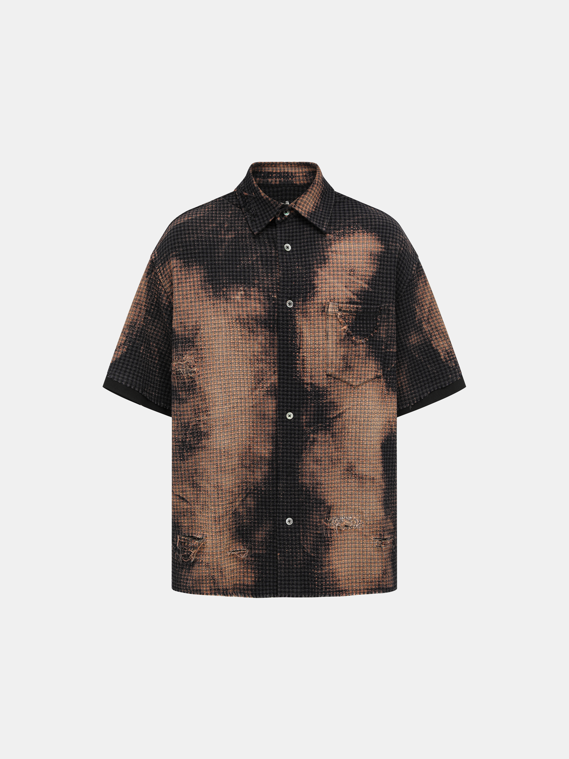 SHORT SLEEVE SHIRT IN DECAYED CHECK - Feng Chen Wang