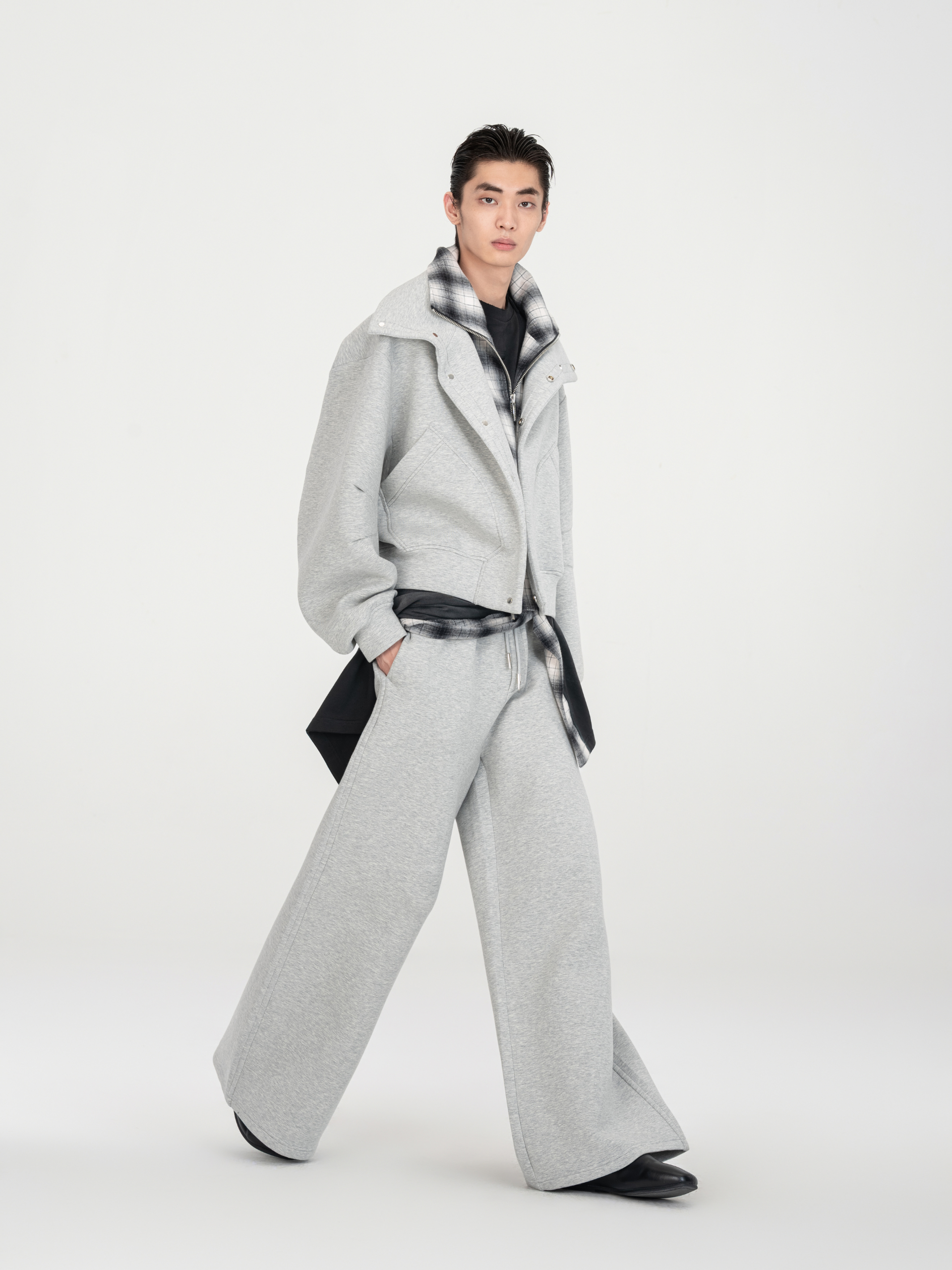 GREY SCUBA KNIT JACKET