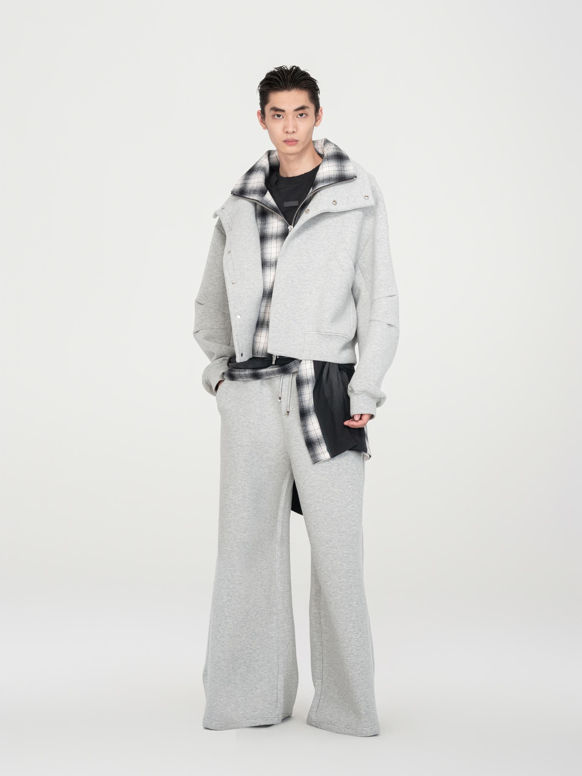 GREY SCUBA KNIT JACKET