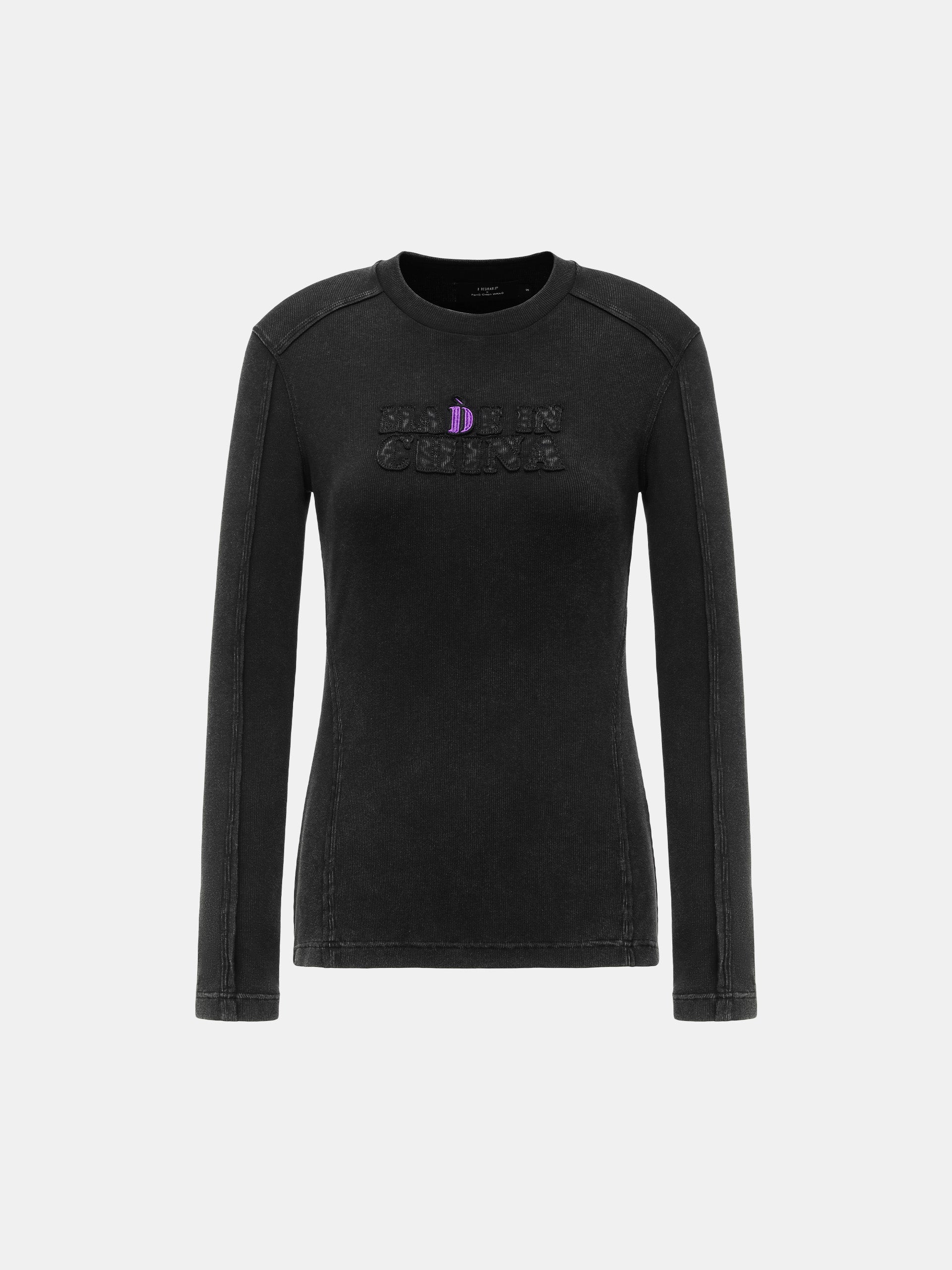 BLACK WASHED DECONSTRUCTED TOP