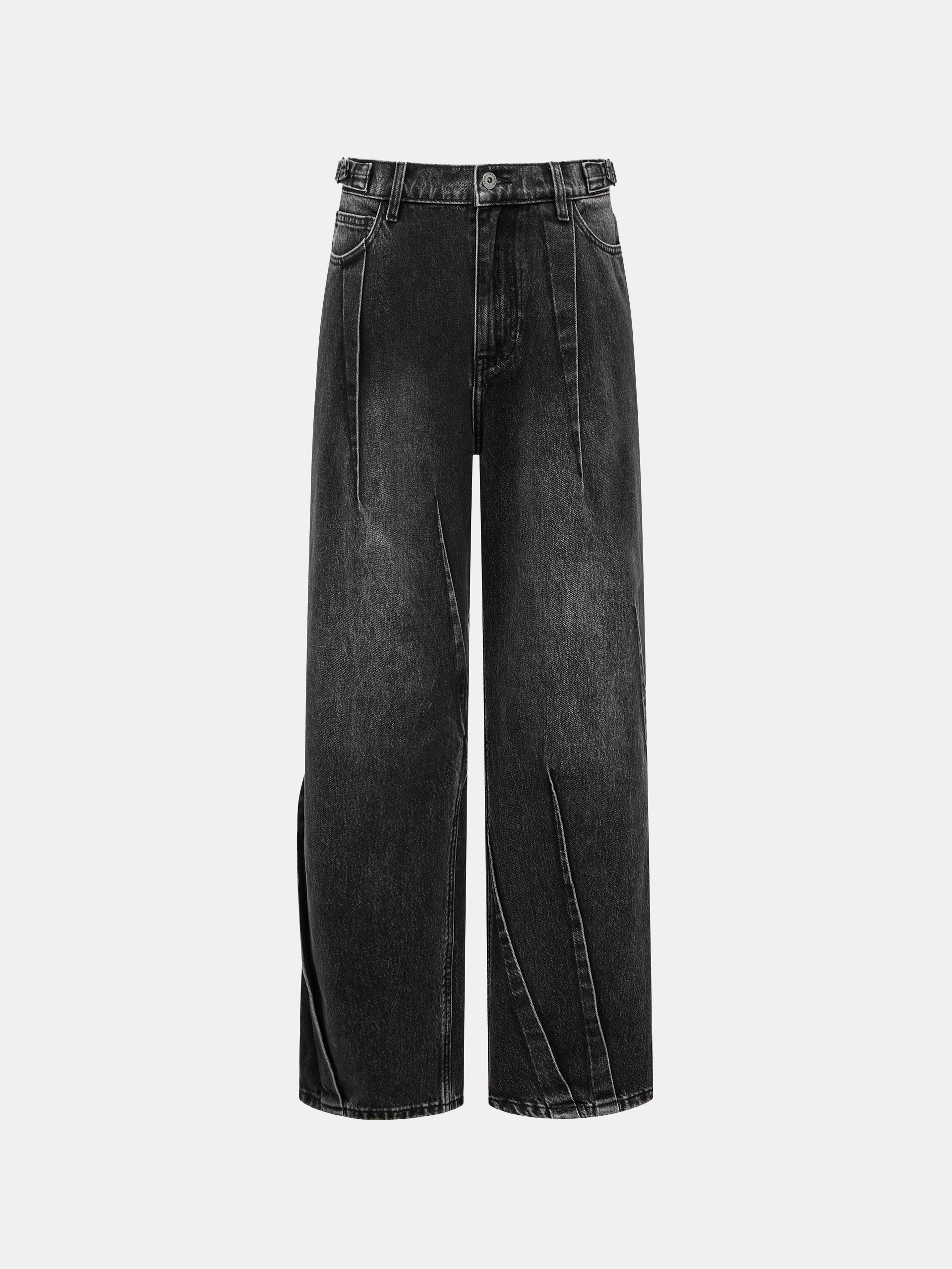WIDE LEG VINTAGE WASH JEANS