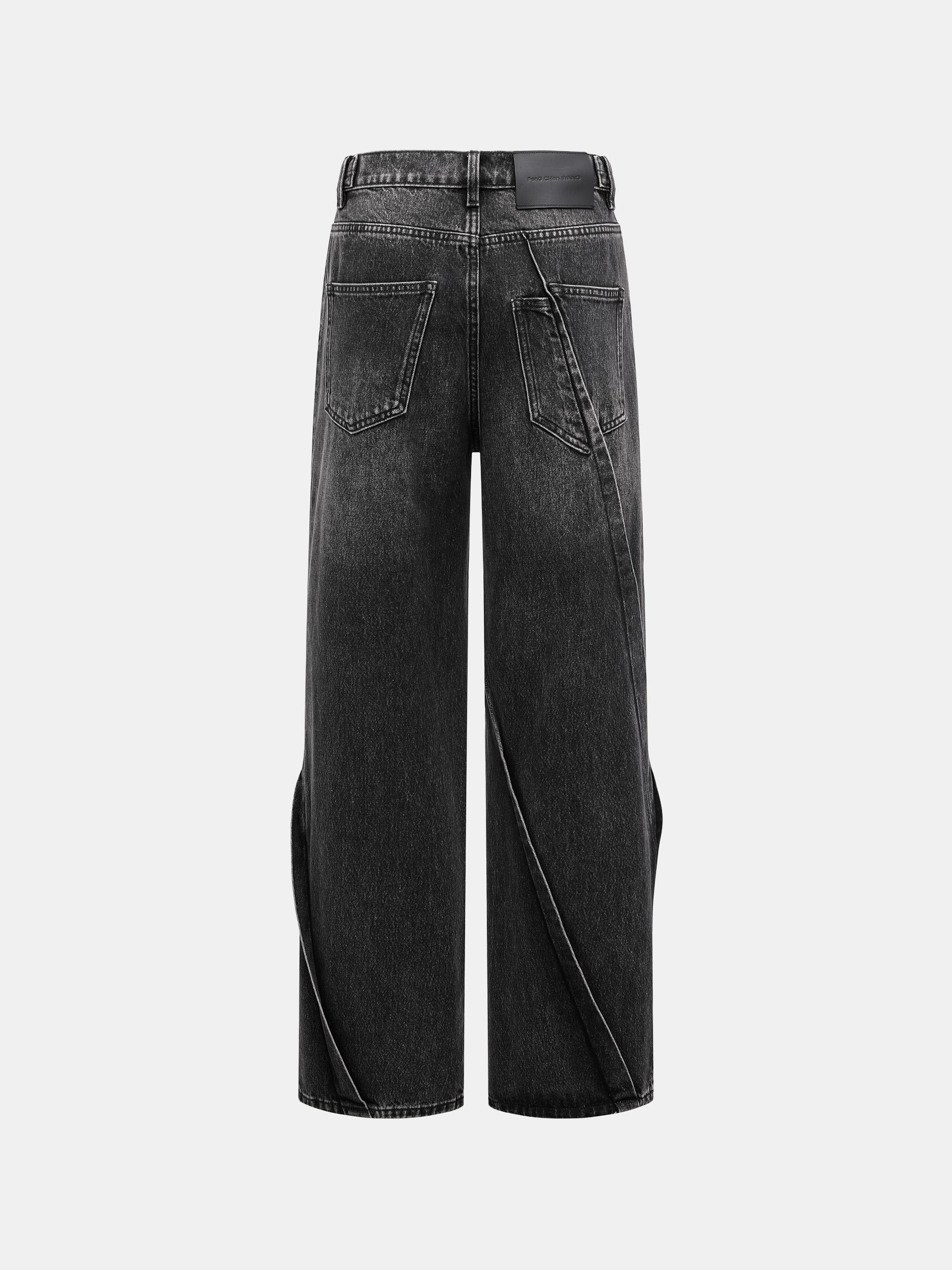WIDE LEG VINTAGE WASH JEANS