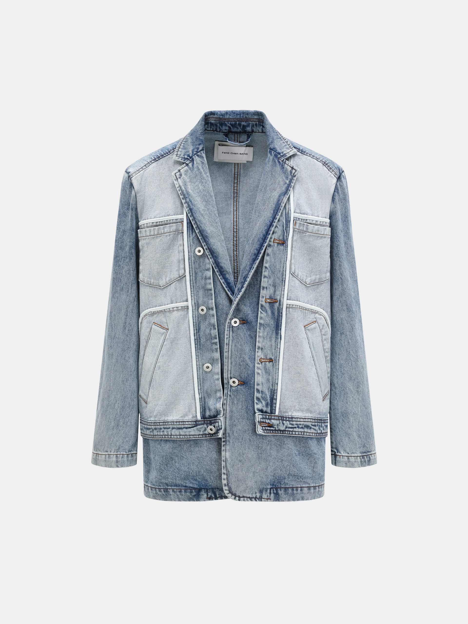 INSIDE OUT PATCHED DENIM JACKET