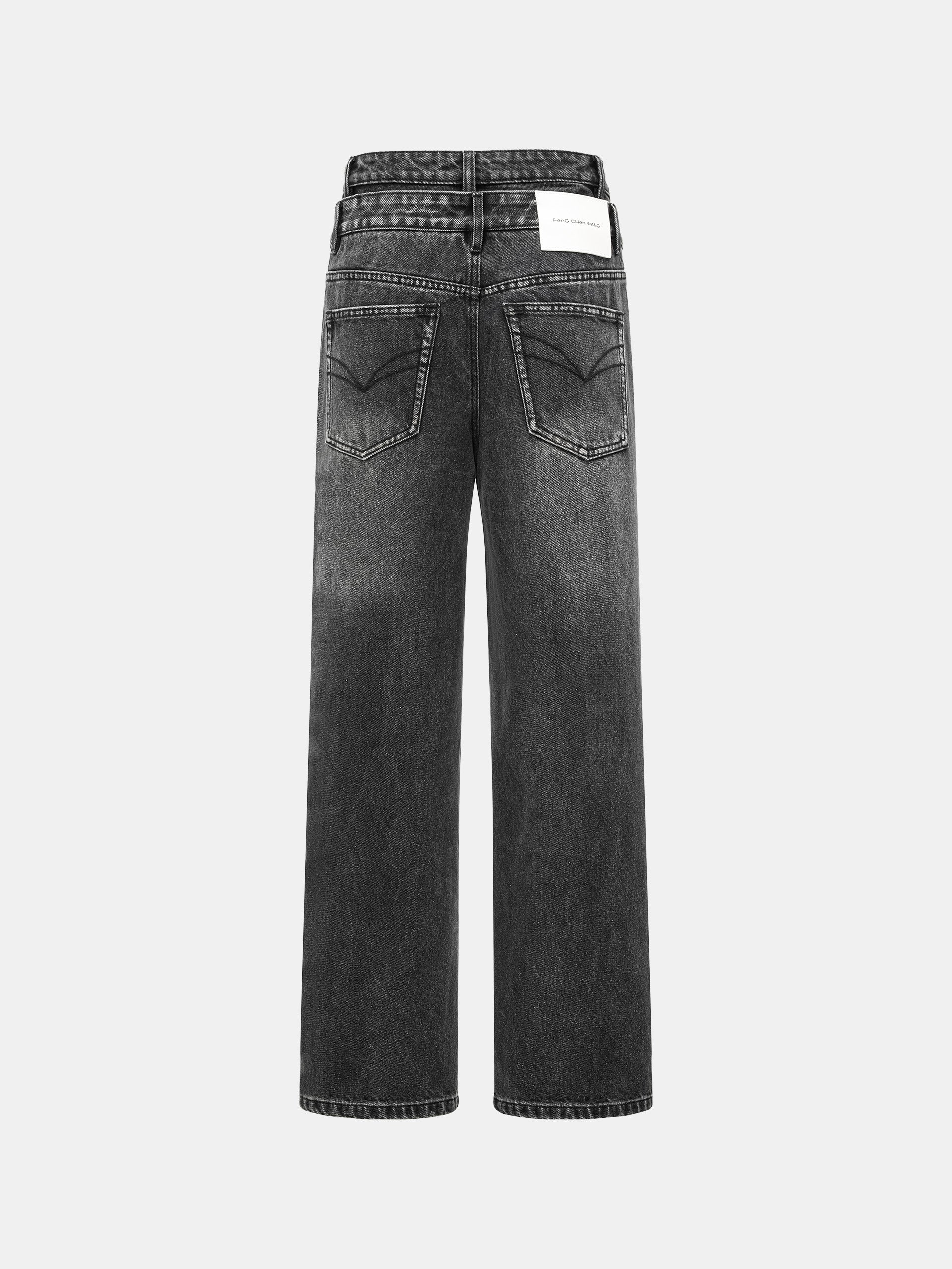 DOUBLE WAISTBAND JEANS