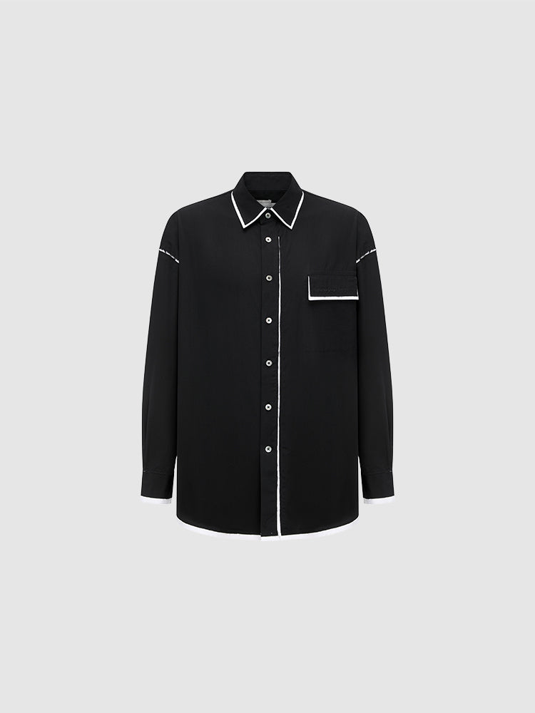 SHIRT WITH DECONSTRUCTED SEAM