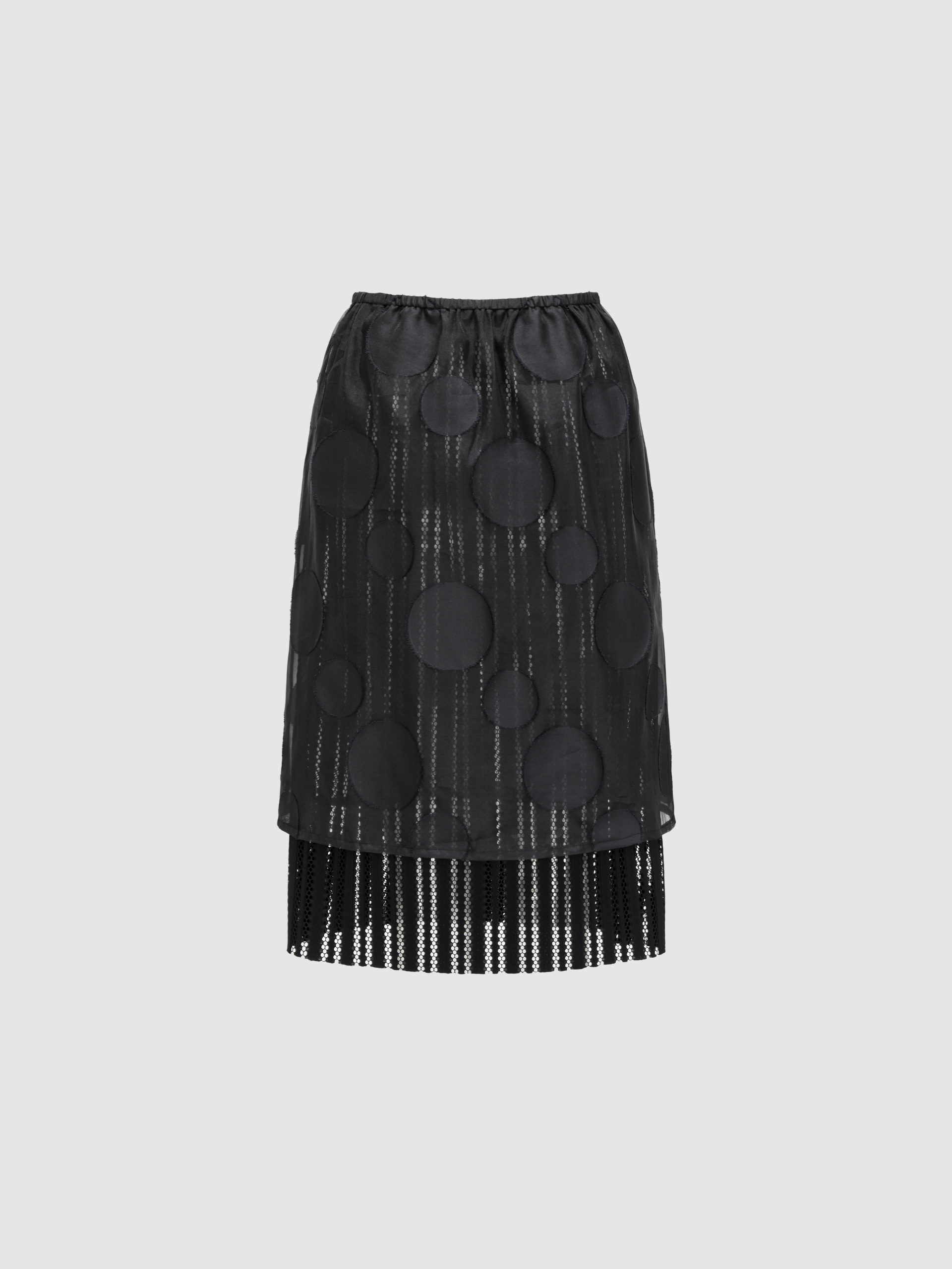 BLACK TWO-PIECE MIDI SKIRT